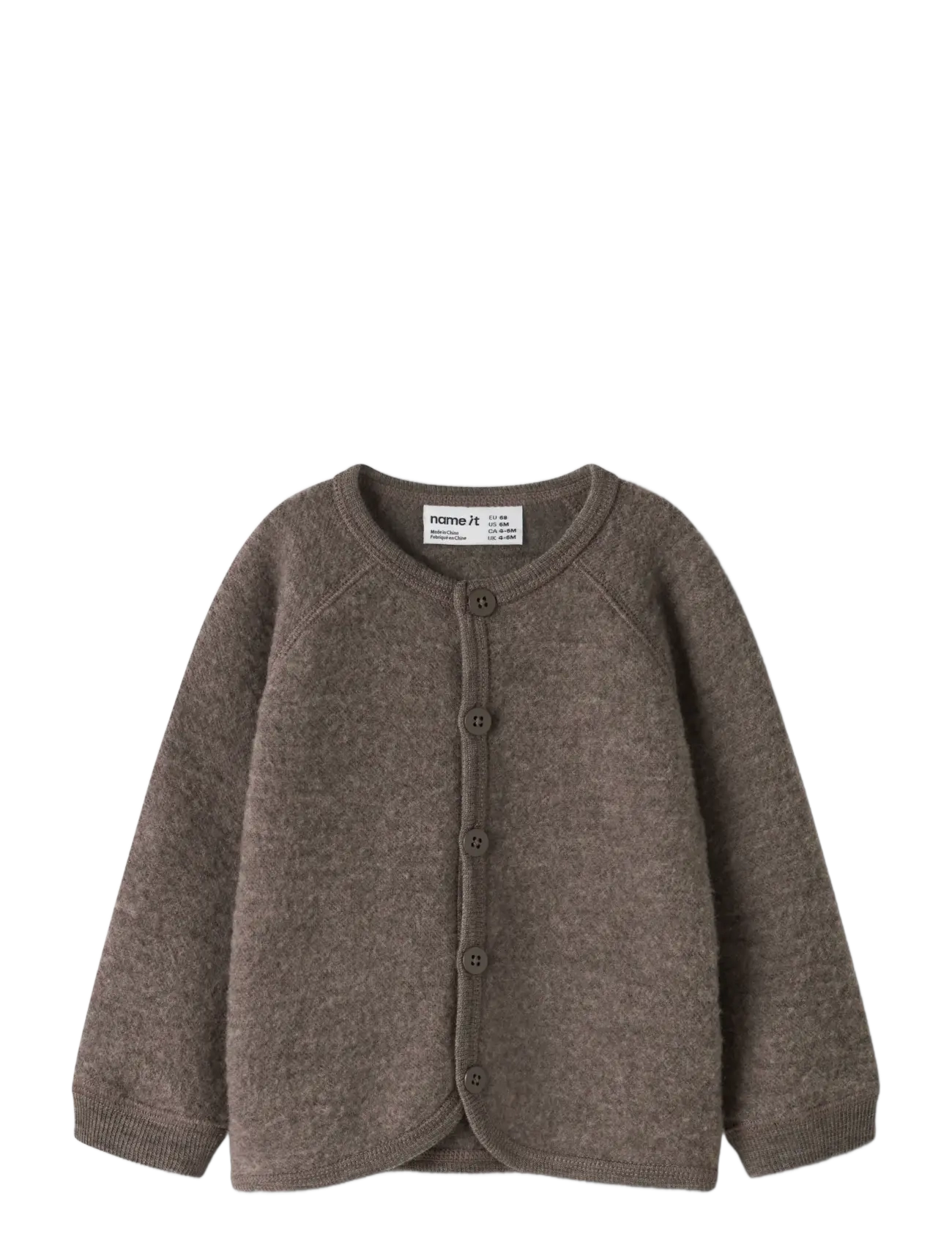 name it - NBFWMINO WOOL BRU LS CARD - cardigans - morel - 2