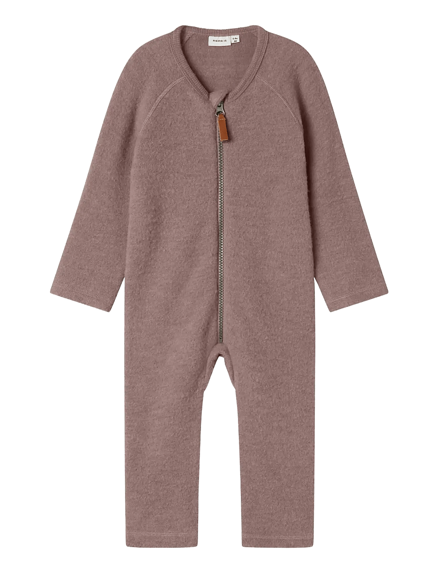 name it - NBFWMINO WOOL BRU LS SUIT NOOS - antler - 1