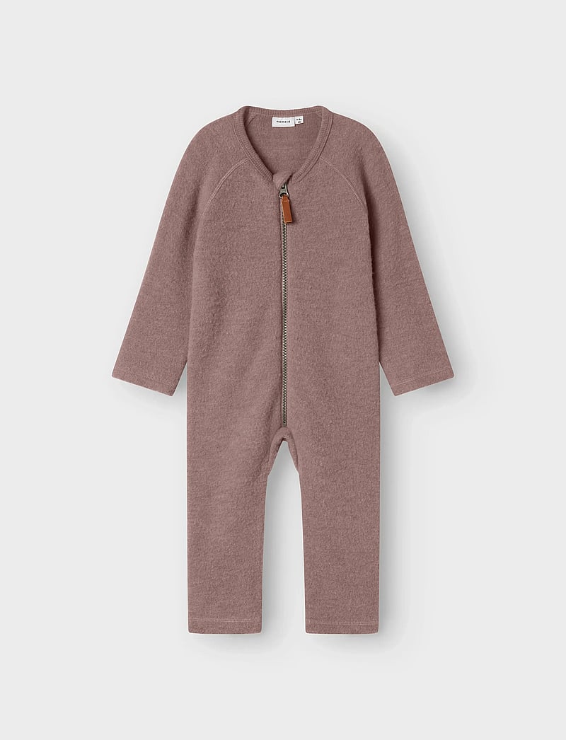 name it - NBFWMINO WOOL BRU LS SUIT NOOS - fleece coveralls - antler - 0