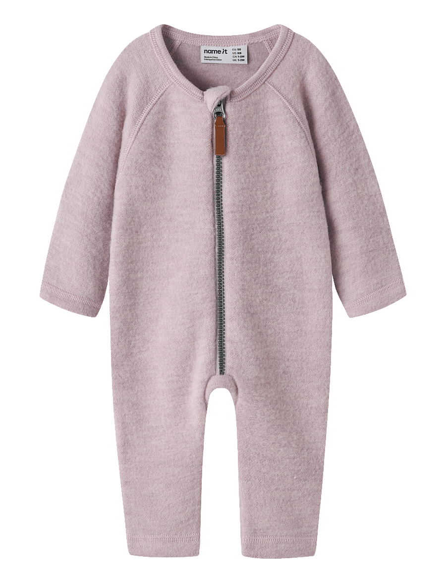 name it - NBFWMINO WOOL BRU LS SUIT - violet ice - 0
