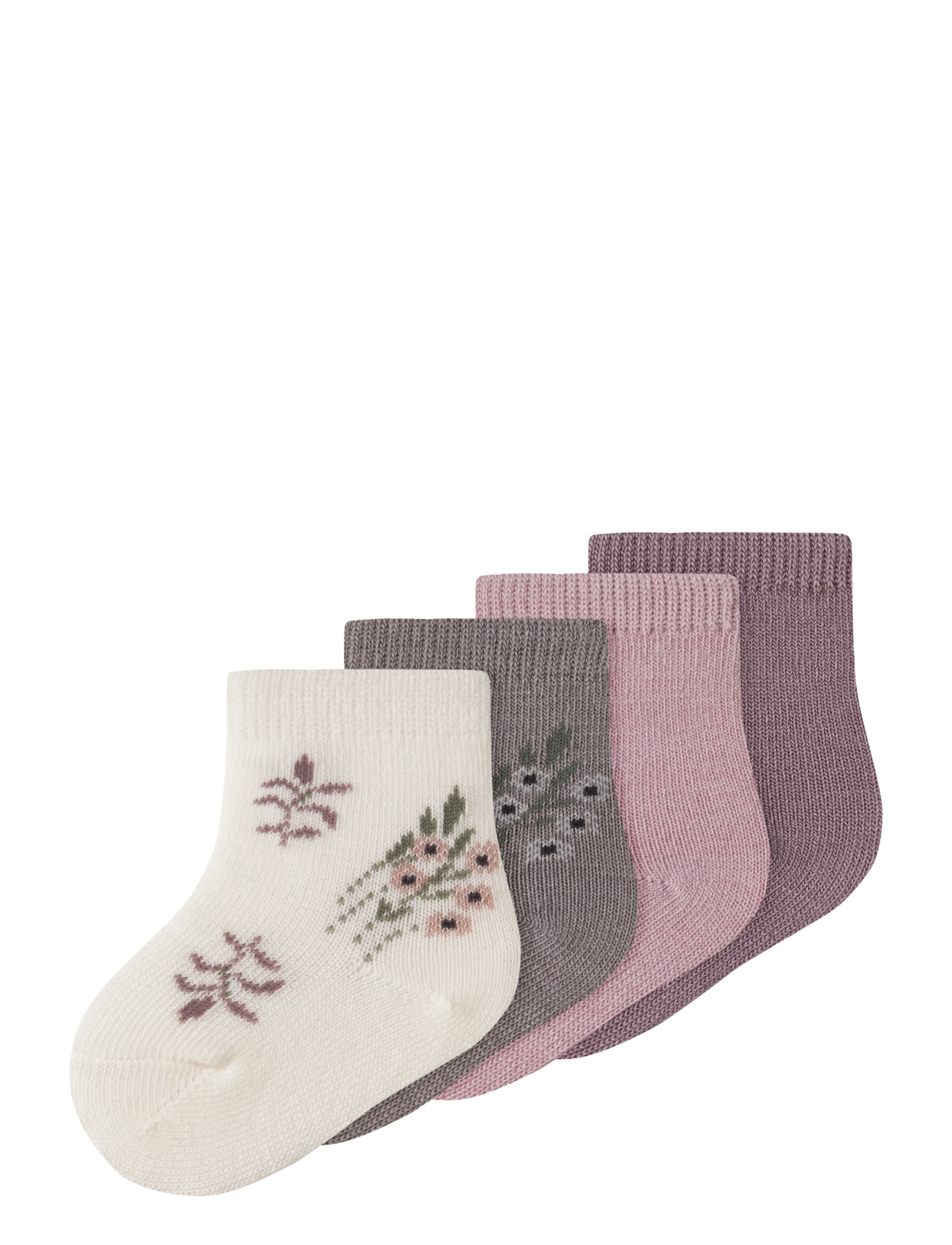 name it NBFWAK WO/BL 4P SOCK - Bebisstrumpor - TOADSTOOL / cream