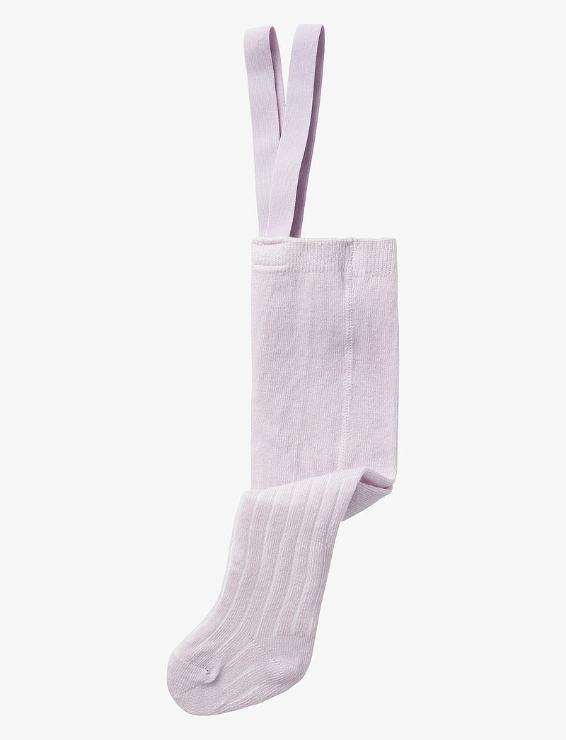 name it - NBFWAKMA WO/BL RIB PANTYHOSE W/SUS - strumpbyxor - lilac ash - 0