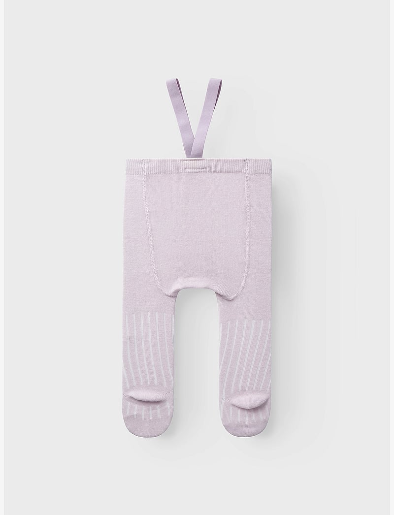 name it - NBFWAKMA WO/BL RIB PANTYHOSE W/SUS - strumpbyxor - lilac ash - 1