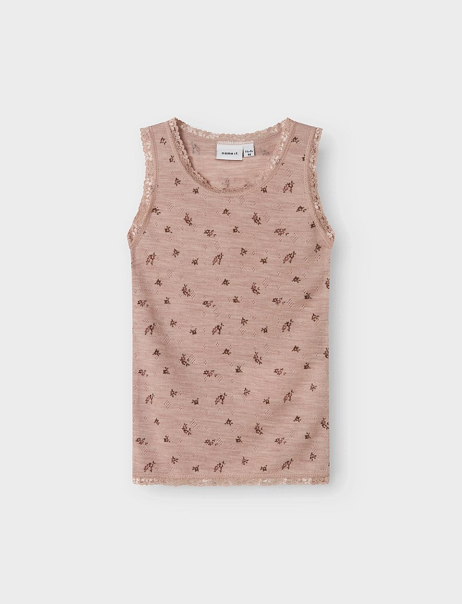 name it - NMFWANG WOOL NEEDLE TANK TOP - linnen - shadow gray - 0