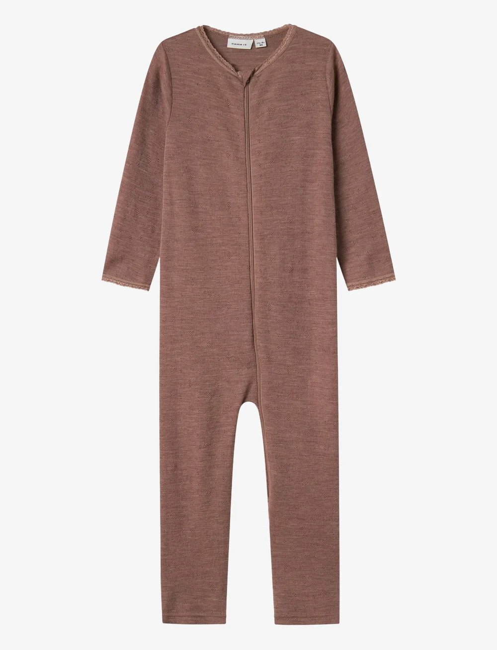 name it - NMFWANG WOOL NEEDLE NIGHTSUIT SOLID NOOS - schlafoveralls - antler - 0