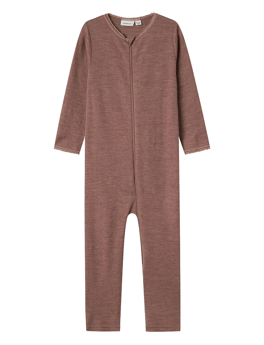 name it - NMFWANG WOOL NEEDLE NIGHTSUIT SOLID - natdragter - antler - 2