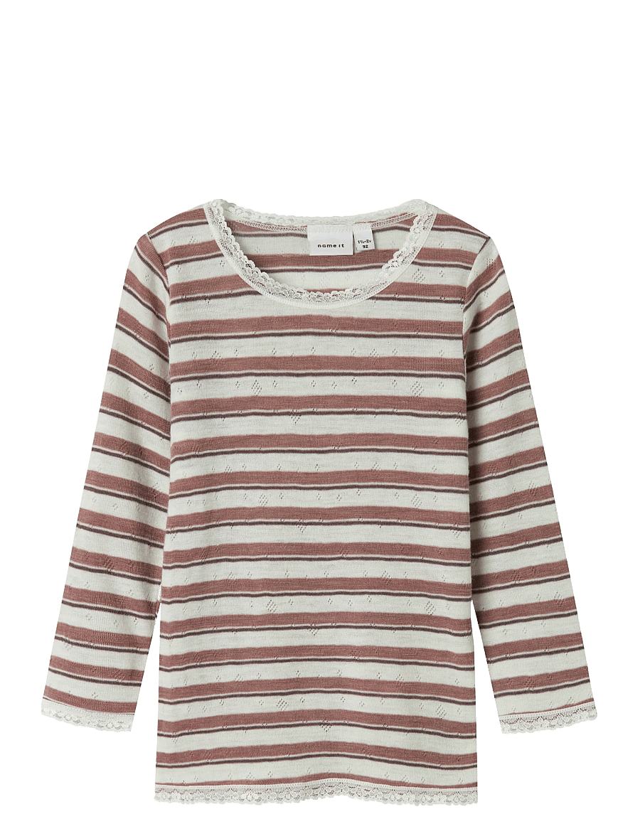 name it - NMFWANG WOOL NEEDLE LS TOP NOOS - marškinėliai ilgomis rankovėmis - antler - 1