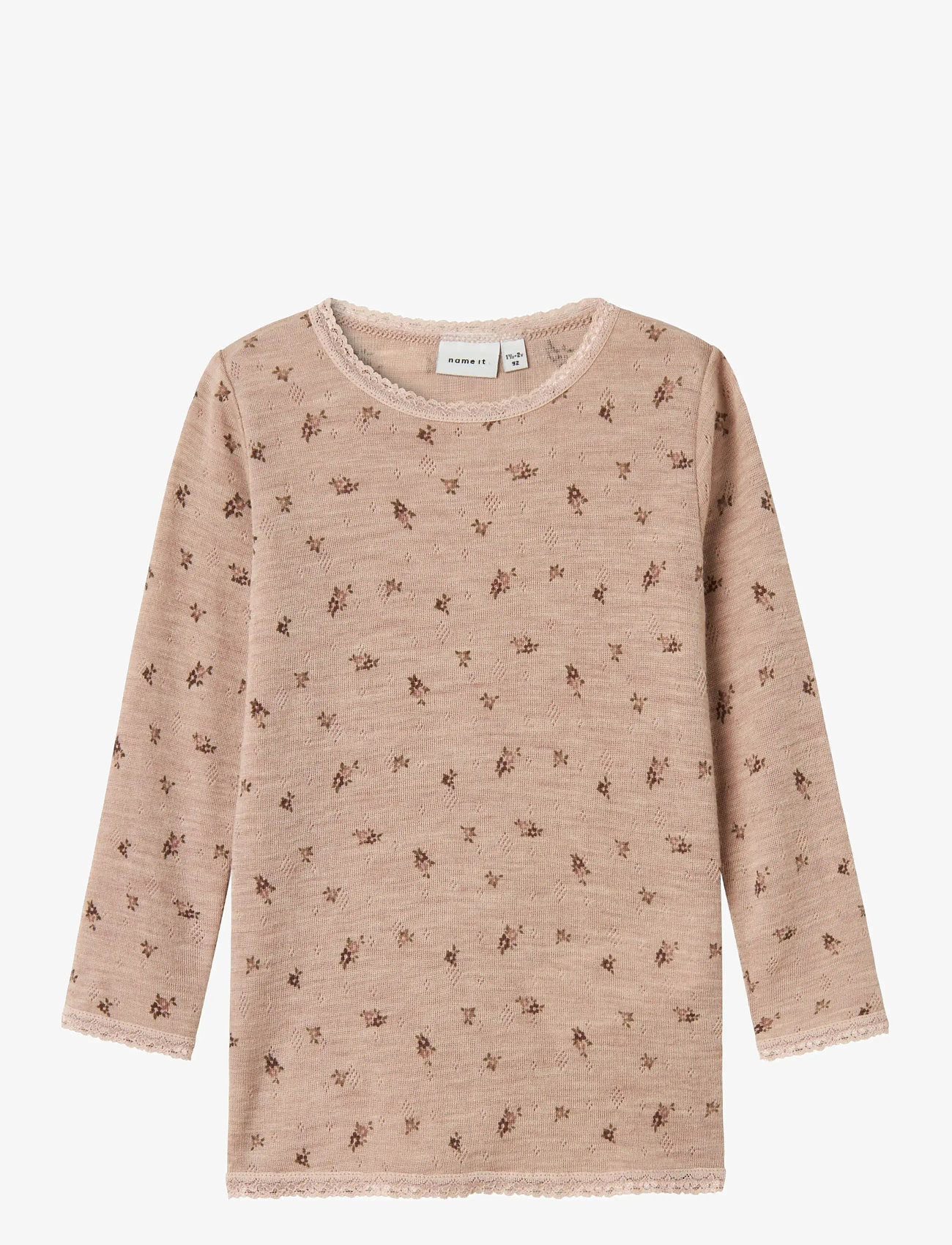 name it - NMFWANG WOOL NEEDLE LS TOP NOOS - sügisesed riided - shadow gray - 0