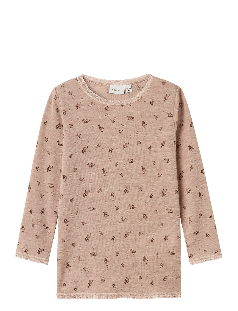 name it - NMFWANG WOOL NEEDLE LS TOP NOOS - langärmelig - shadow gray - 1