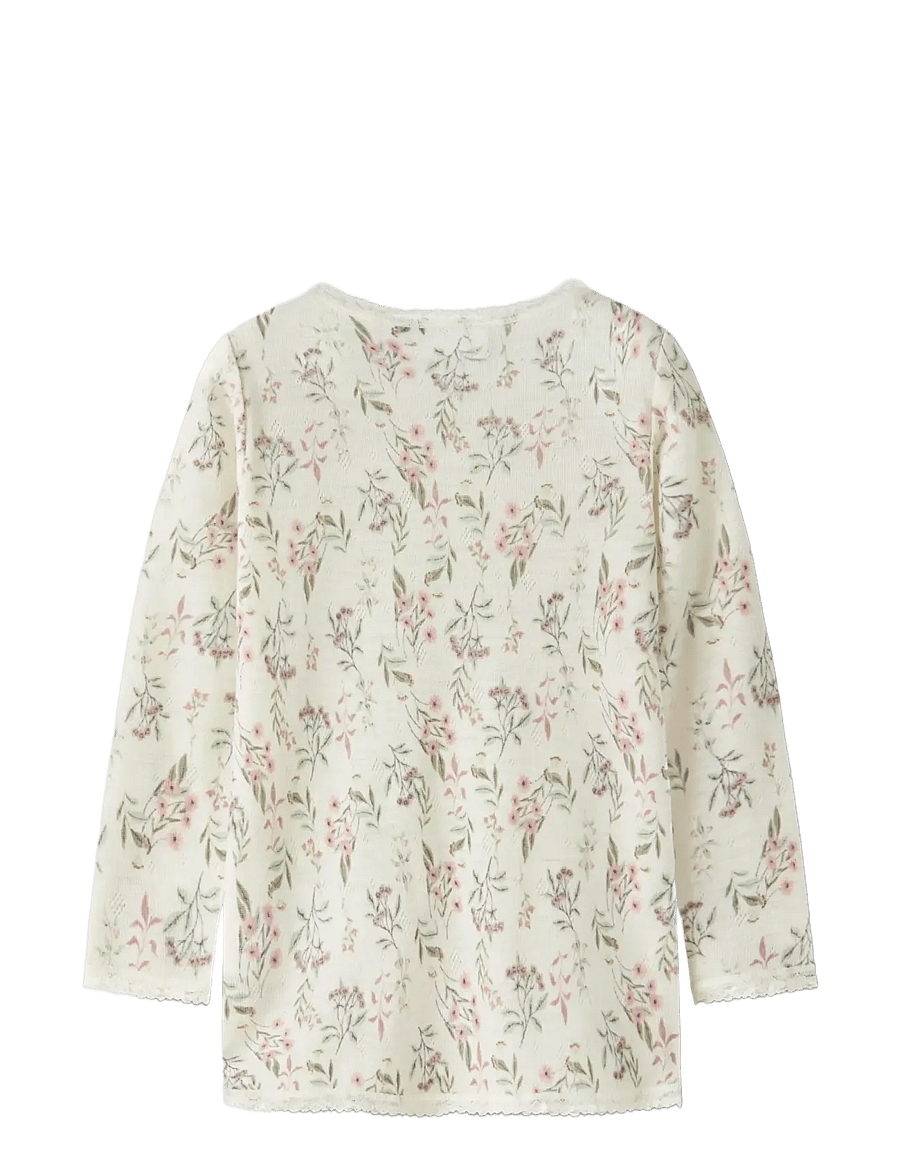 name it - NMFWANG WOOL NEEDLE LS TOP NOOS - langärmelig - snow white - 1