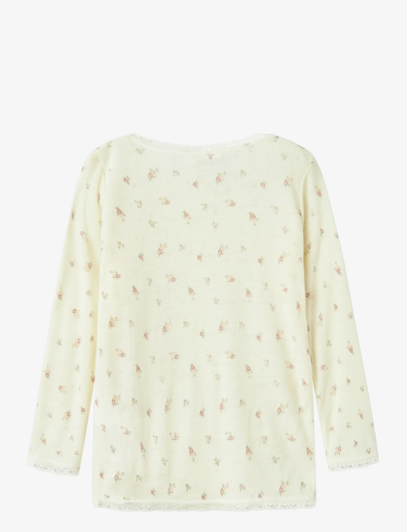 name it - NMFWANG WOOL NEEDLE LS TOP NOOS - pikkade varrukatega t-särgid - snow white - 1