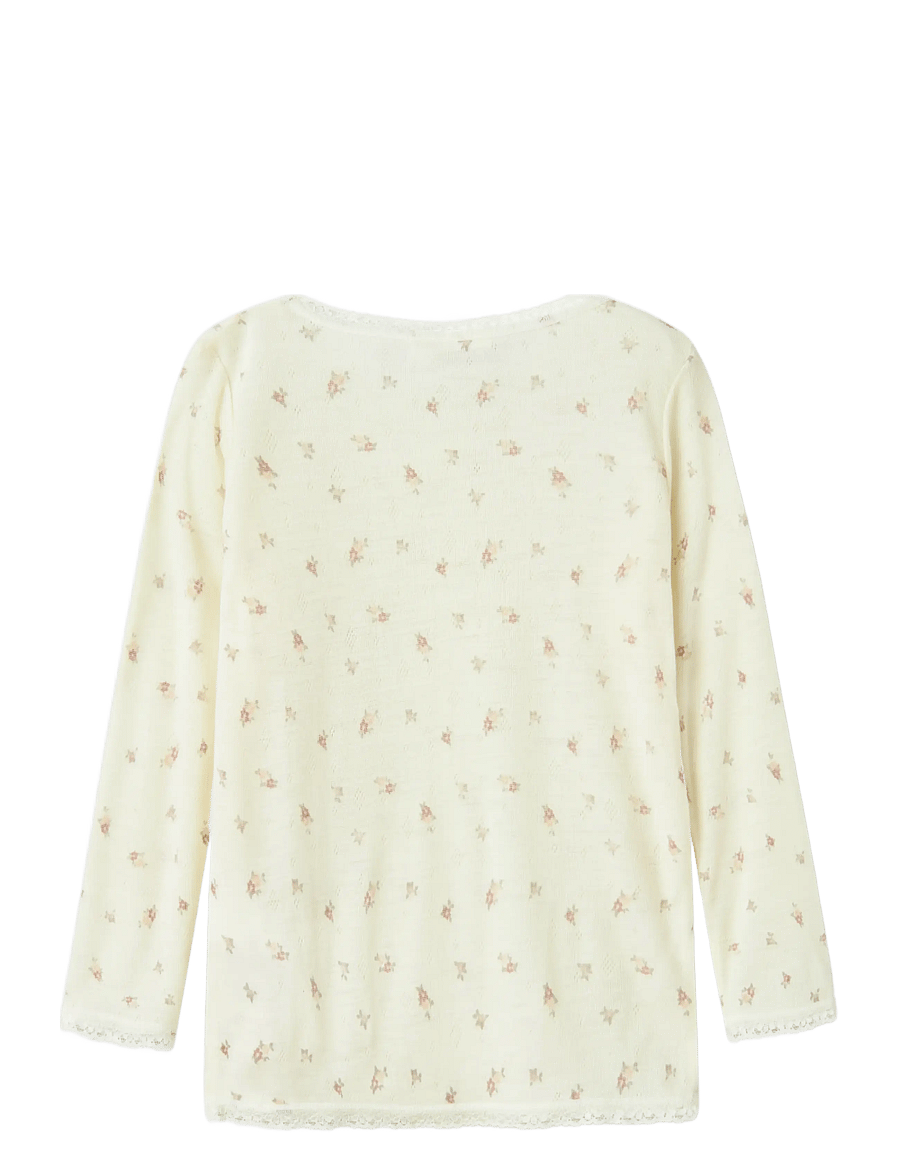 name it - NMFWANG WOOL NEEDLE LS TOP NOOS - langärmelig - snow white - 1