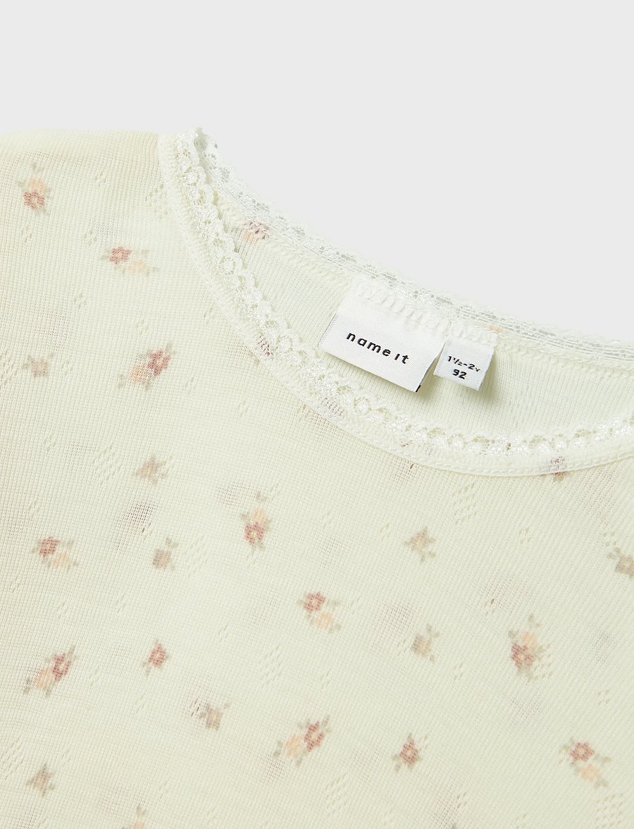 name it - NMFWANG WOOL NEEDLE LS TOP NOOS - langärmelig - snow white - 3