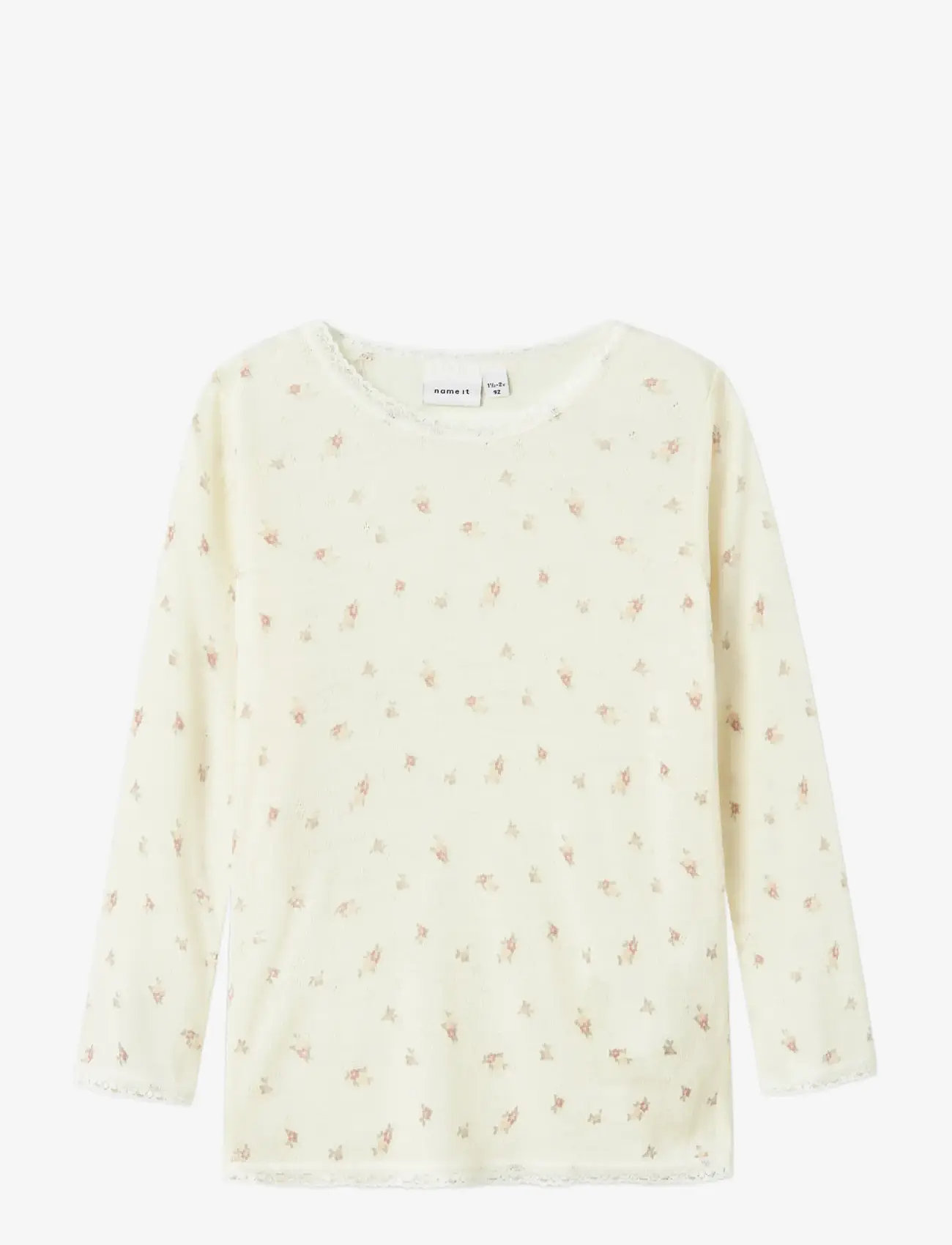 name it - NMFWANG WOOL NEEDLE LS TOP NOOS - pikkade varrukatega t-särgid - snow white - 2