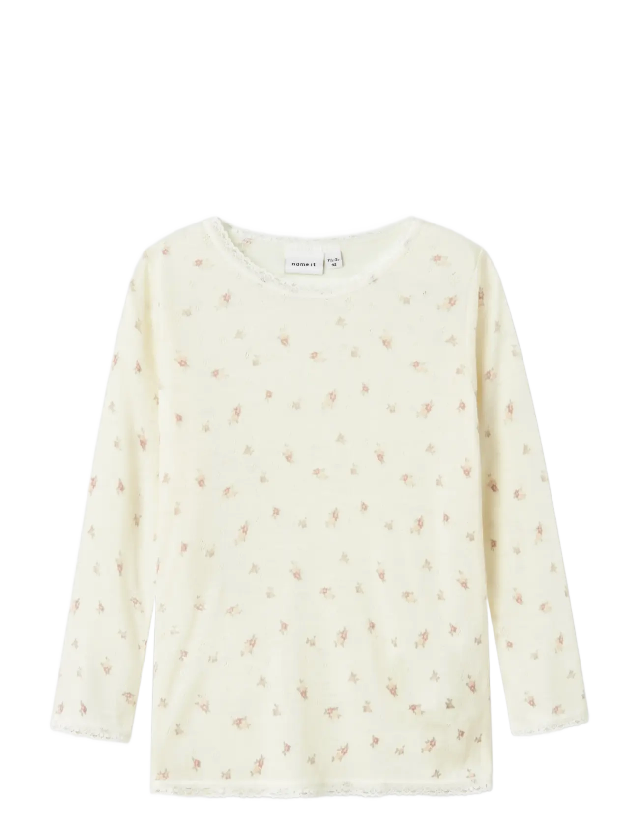 name it - NMFWANG WOOL NEEDLE LS TOP NOOS - t-paidat - snow white - 2