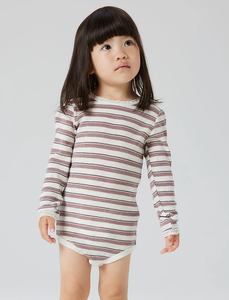 name it - NMFWANG WOOL NEEDLE LS BODY - base layer baby - antler - 0