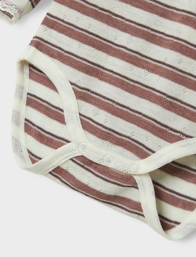 name it - NMFWANG WOOL NEEDLE LS BODY - base layer baby - antler - 4