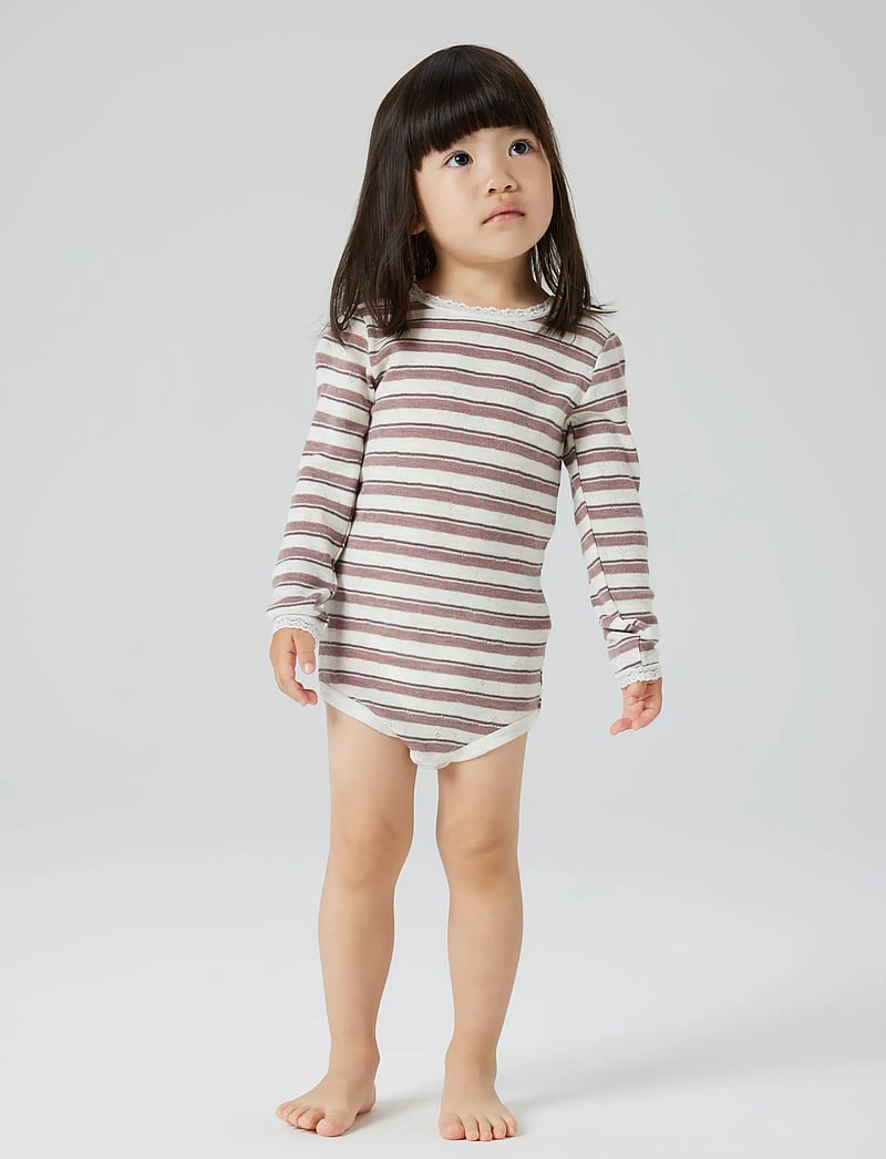 name it - NMFWANG WOOL NEEDLE LS BODY - base layer baby - antler - 5