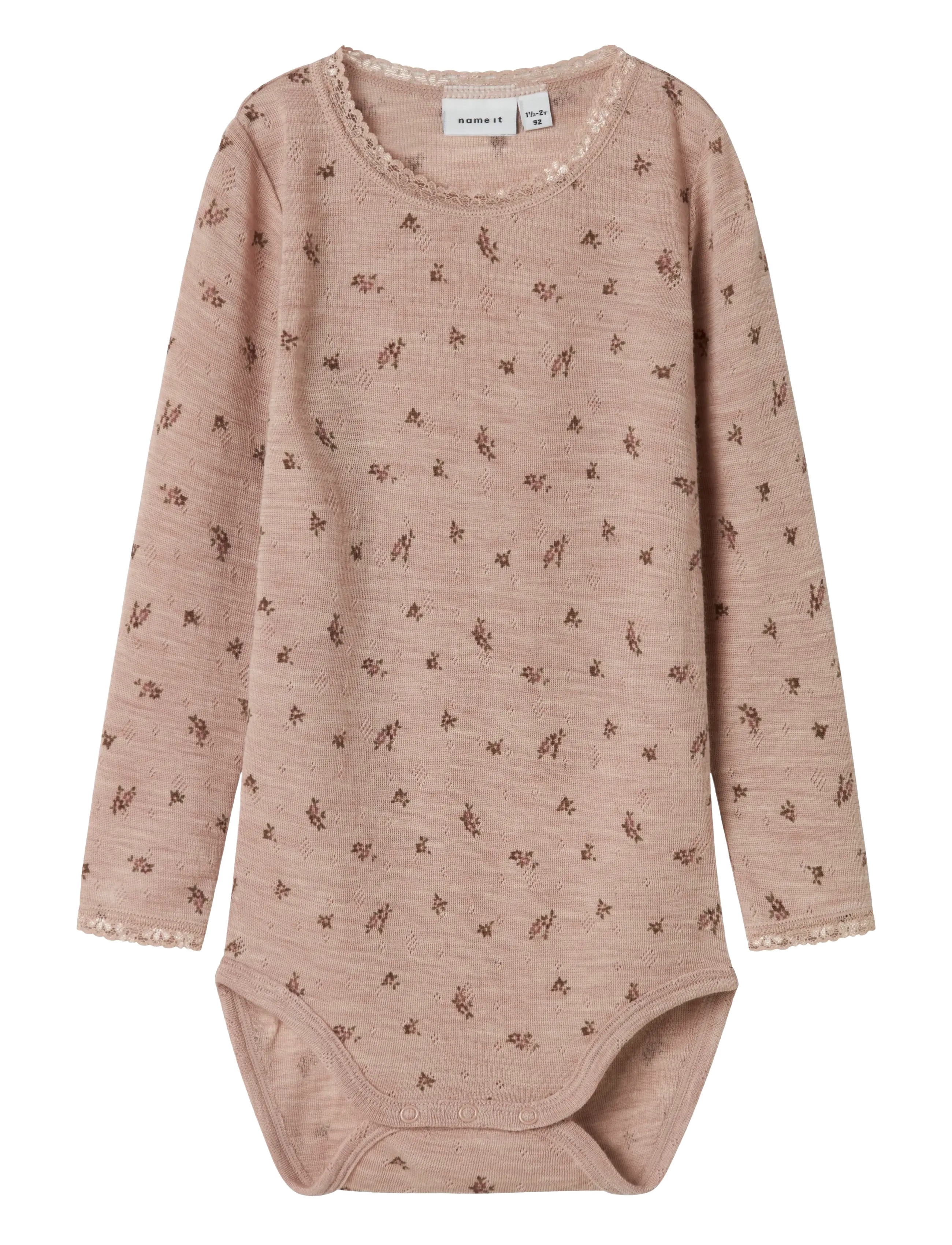 NAME IT Nmfwang Wolle Needle Ls Body Pink - 98 - Kinder