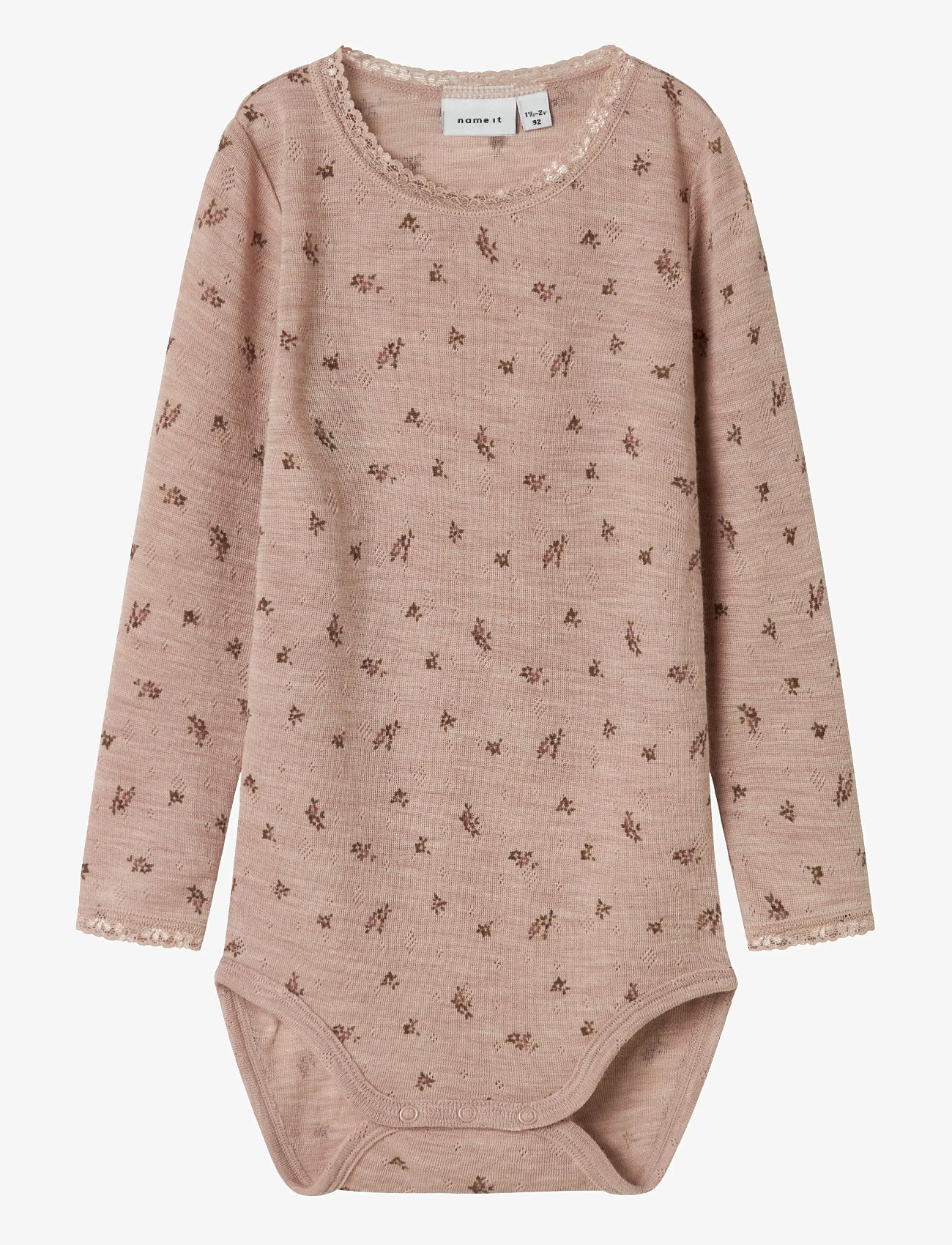 name it - NMFWANG WOOL NEEDLE LS BODY NOOS - alusriided beebidele - shadow gray - 1