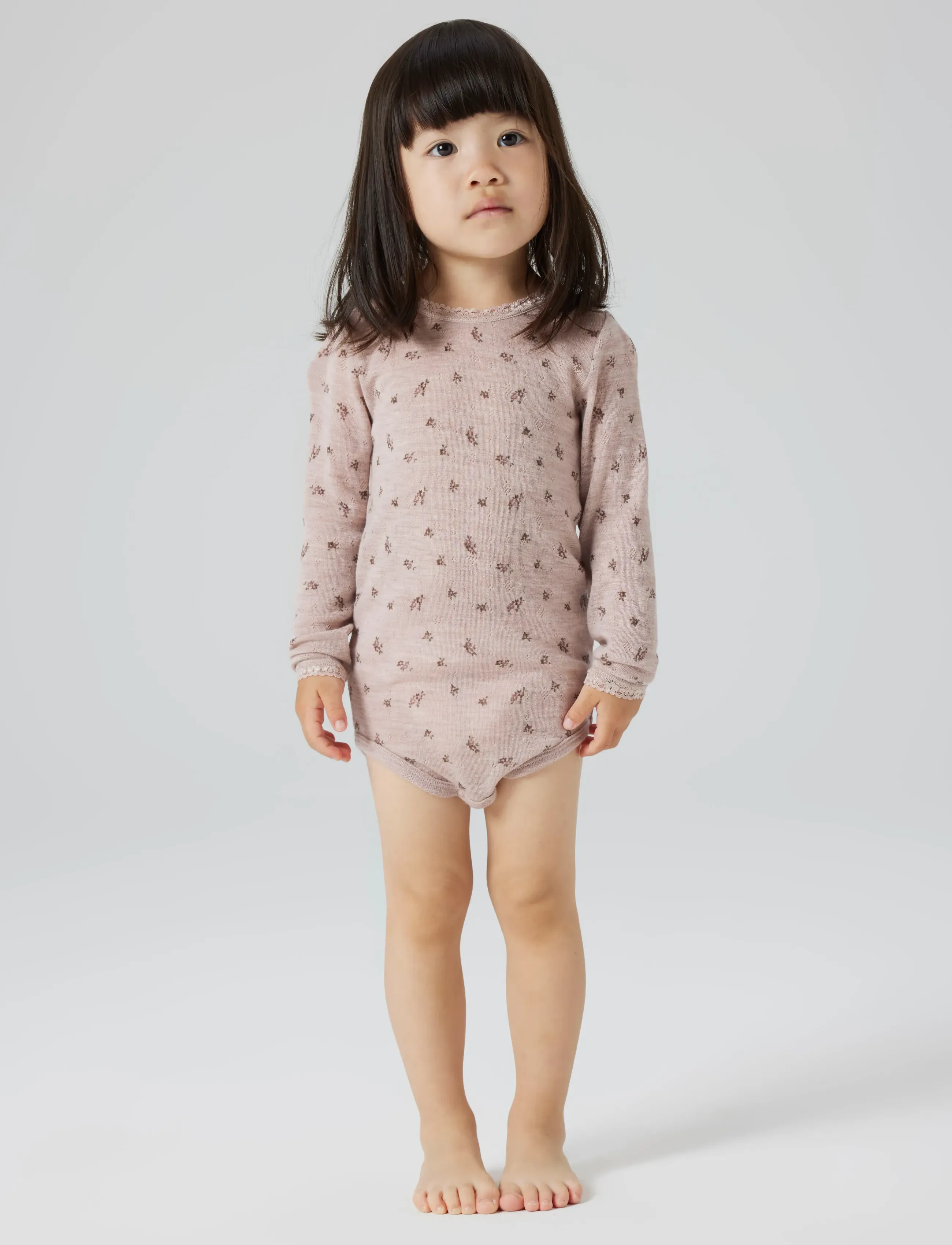 name it - NMFWANG WOOL NEEDLE LS BODY - underställ baby - shadow gray - 5