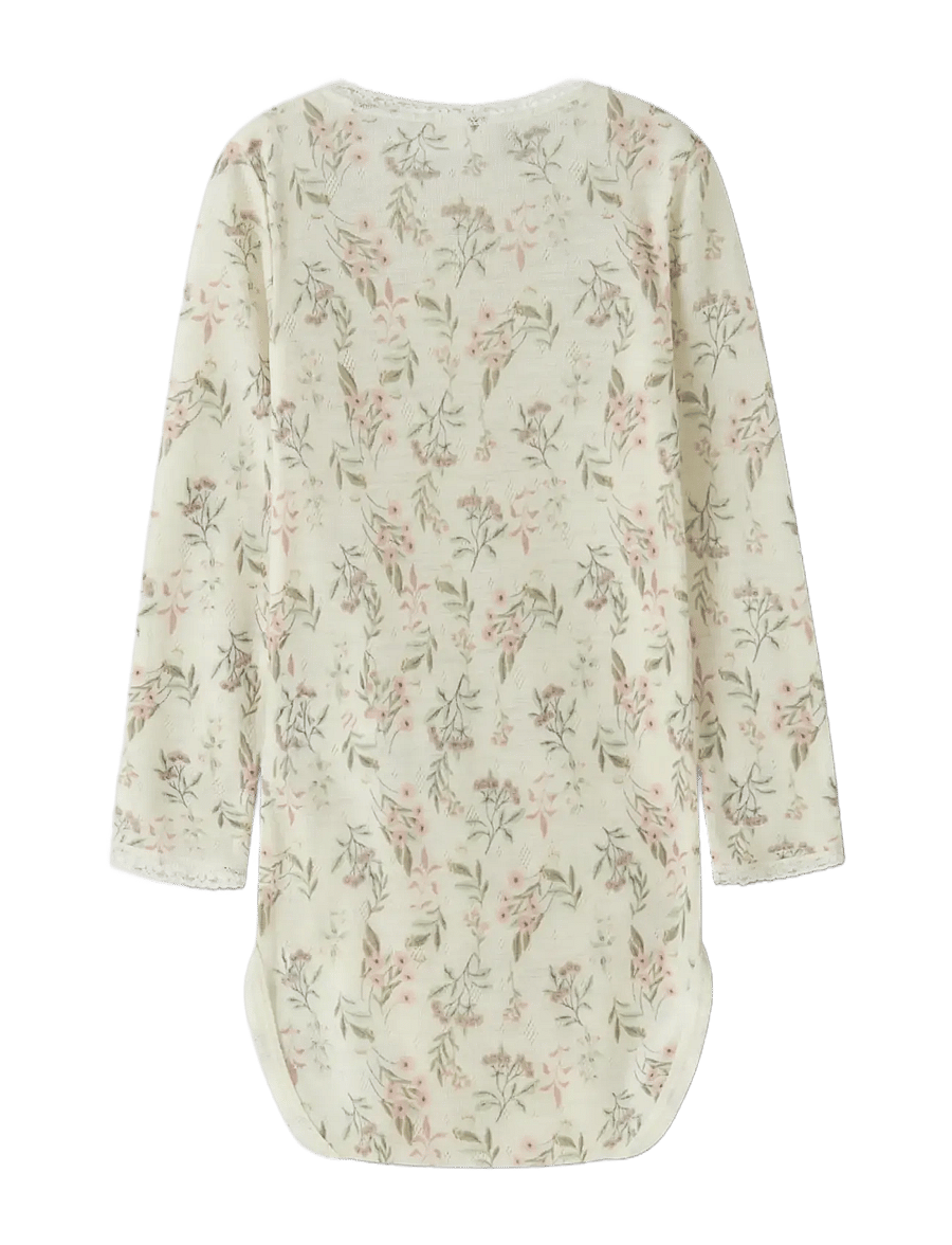 name it - NMFWANG WOOL NEEDLE LS BODY - base layer baby - snow white - 1