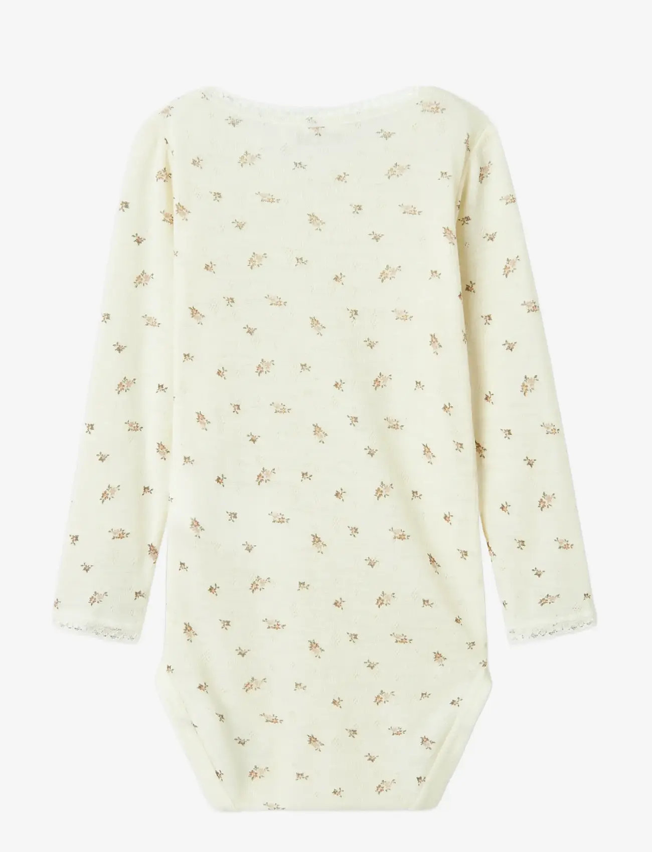 name it - NMFWANG WOOL NEEDLE LS BODY - uldundertøj baby - snow white - 1