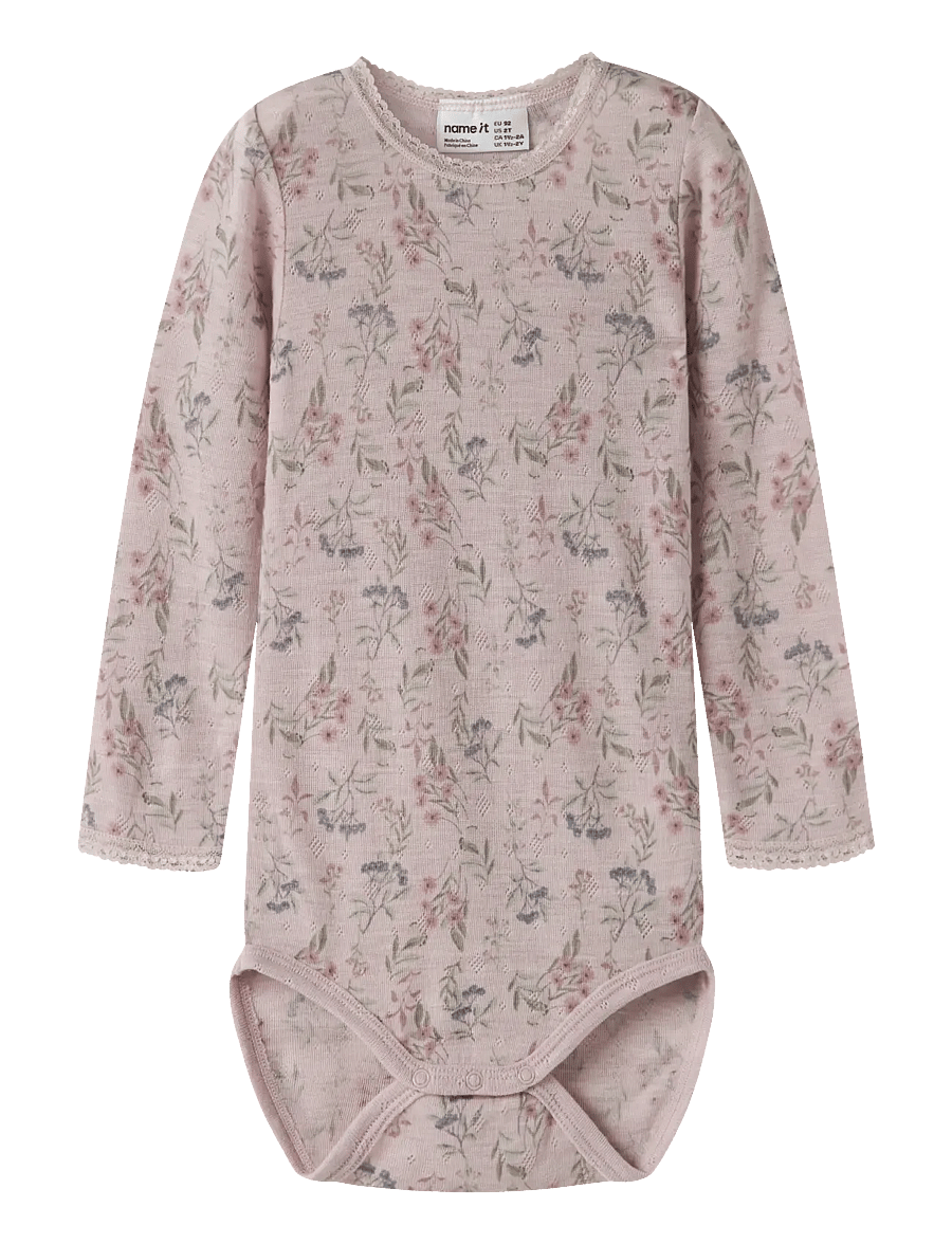 name it - NMFWANG WOOL NEEDLE LS BODY - base layer baby - violet ice - 0