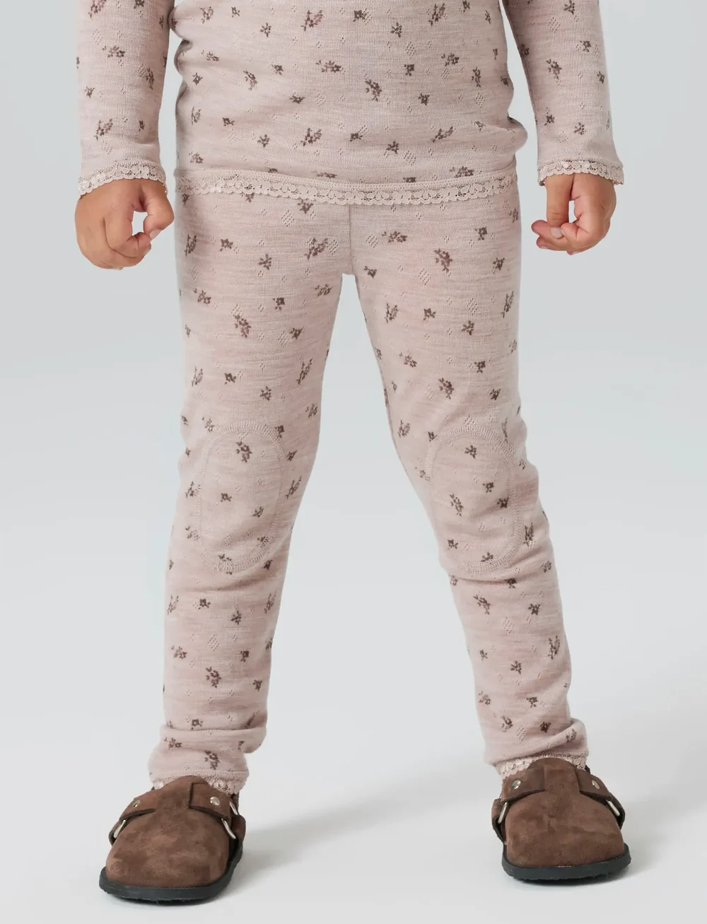 name it - NMFWANG WOOL NEEDLE LEGGING NOOS - aluskerrastot vauvoille - shadow gray - 0