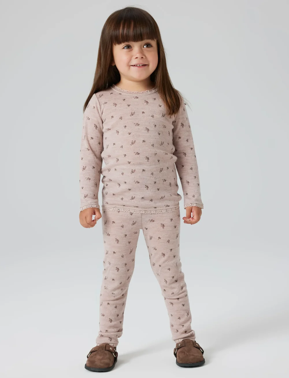 name it - NMFWANG WOOL NEEDLE LEGGING NOOS - aluskerrastot vauvoille - shadow gray - 4