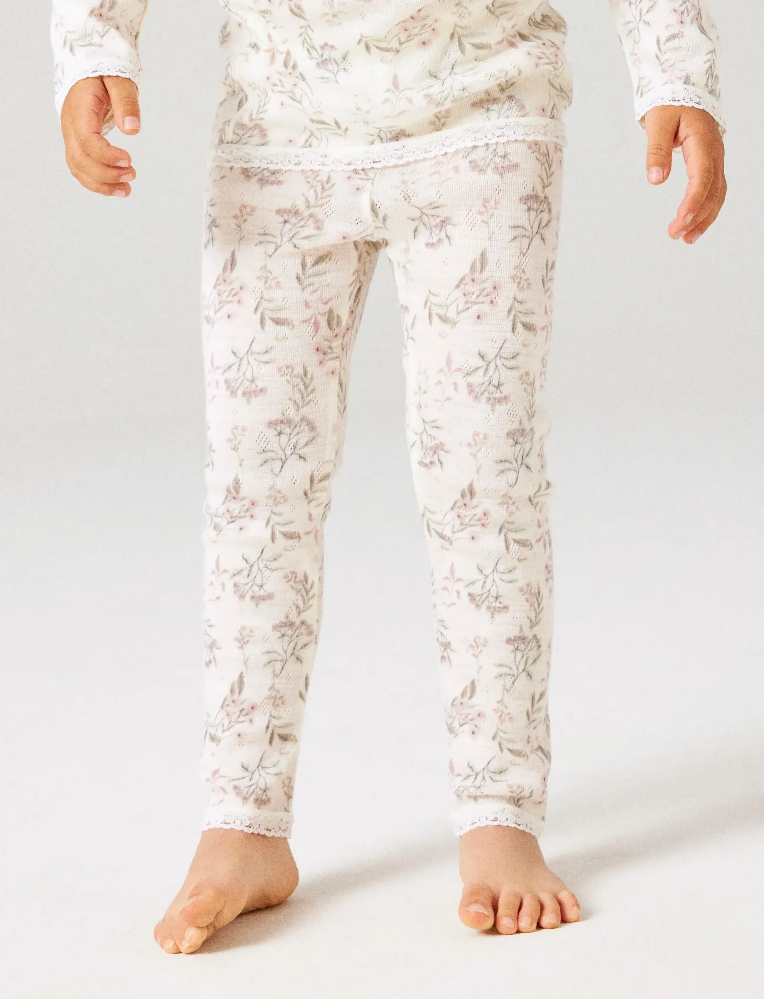 name it - NMFWANG WOOL NEEDLE LEGGING NOOS - underställ baby - snow white - 2