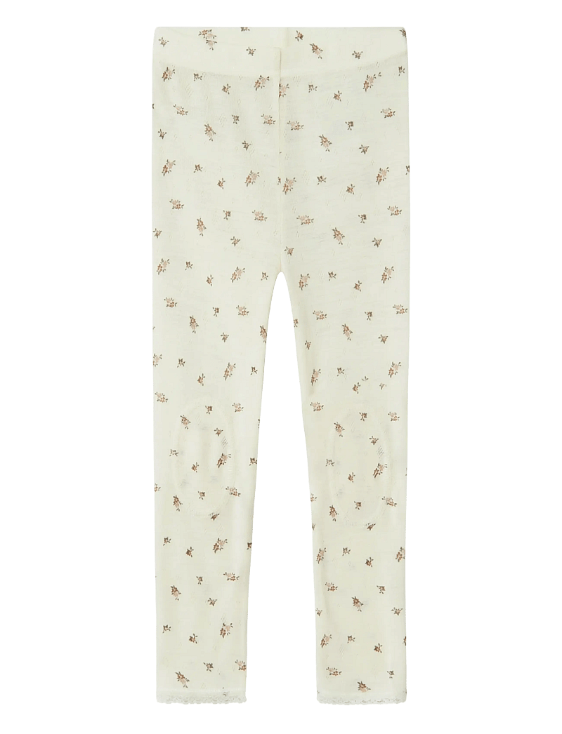 name it - NMFWANG WOOL NEEDLE LEGGING NOOS - base layer baby - snow white - 1