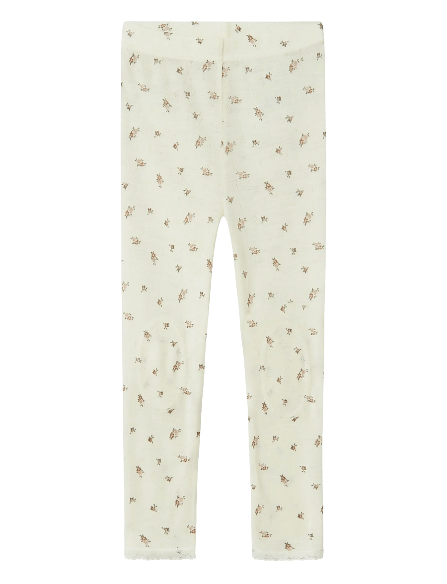 name it - NMFWANG WOOL NEEDLE LEGGING NOOS - base layer baby - snow white - 1