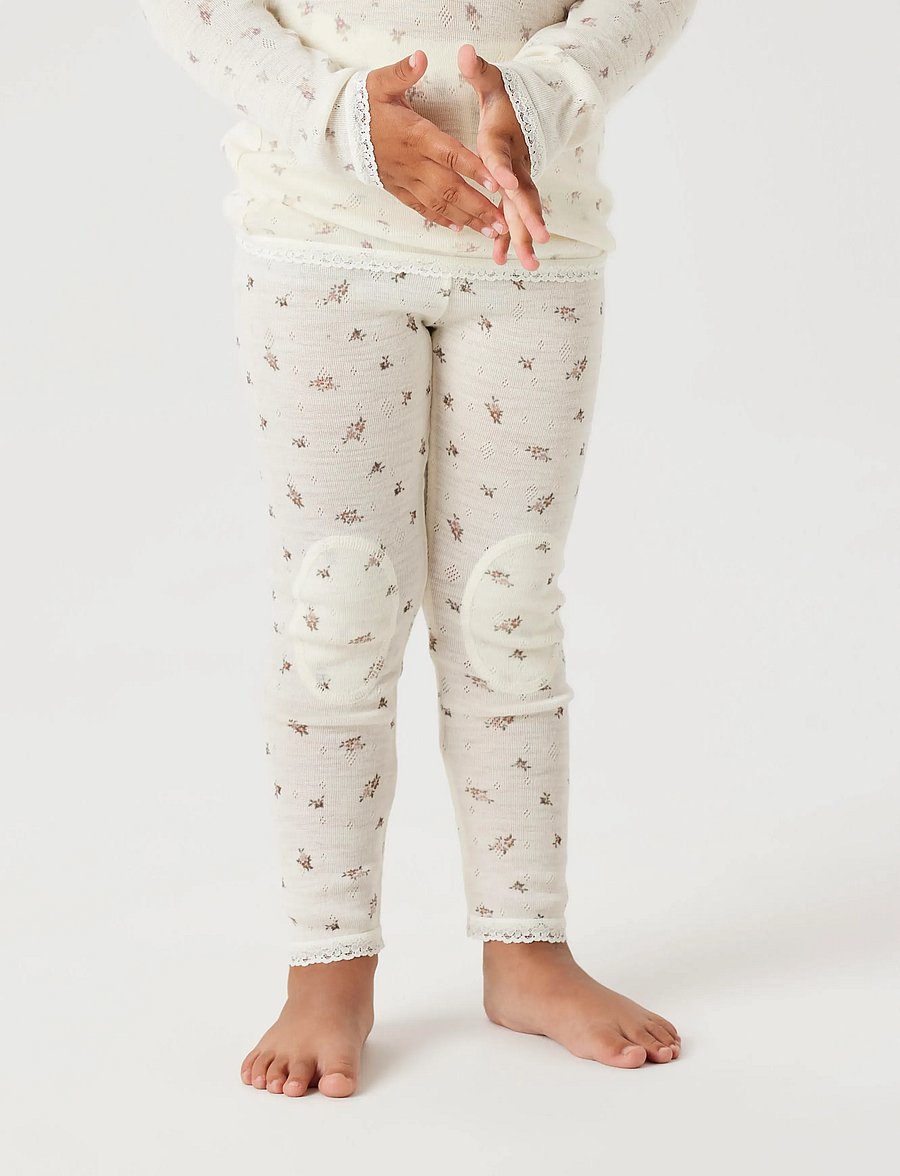 name it - NMFWANG WOOL NEEDLE LEGGING NOOS - base layer baby - snow white - 3