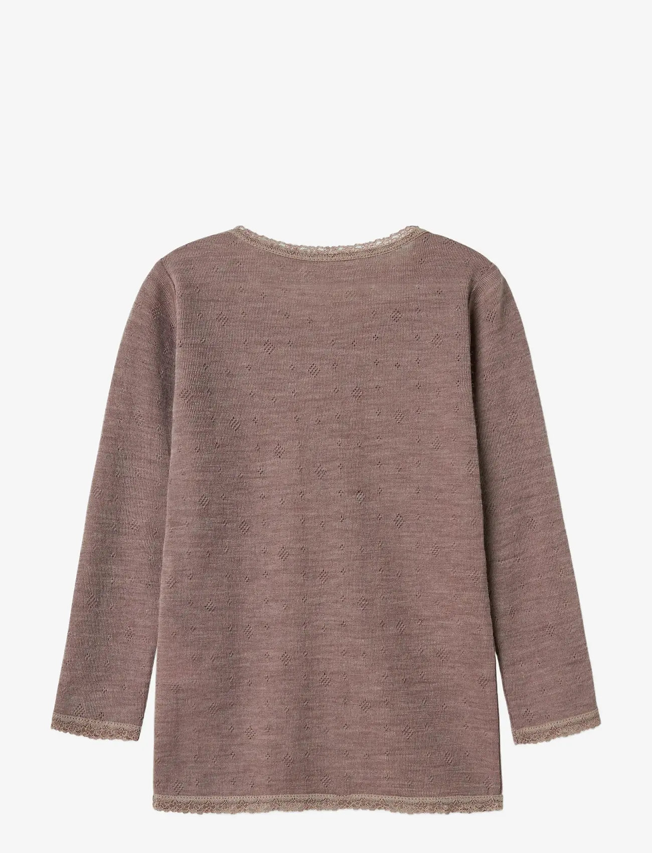 name it - NMFWANG WOOL NEEDLE LS TOP SOLID NOOS - langærmede t-shirts - antler - 2