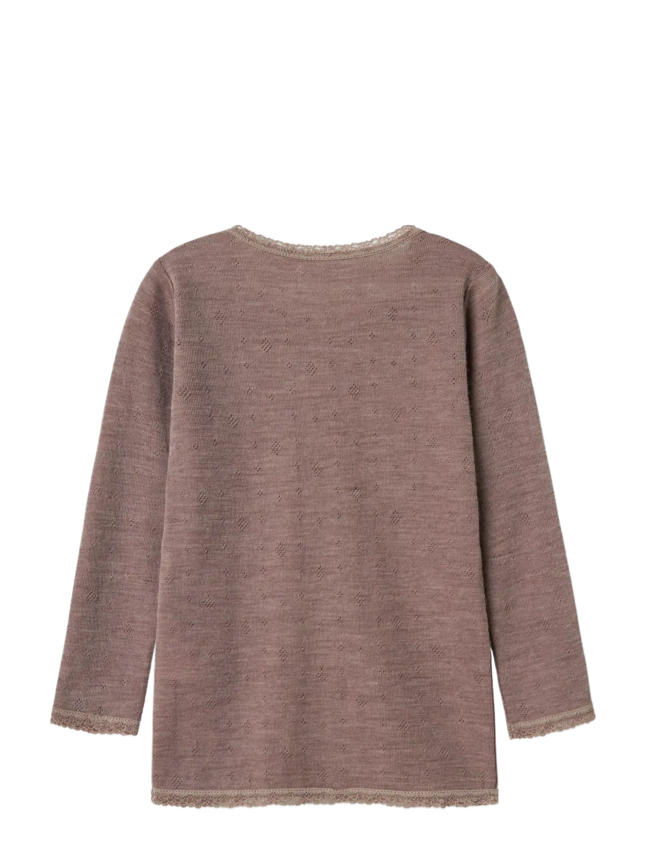 name it - NMFWANG WOOL NEEDLE LS TOP SOLID NOOS - pitkähihaiset t-paidat - antler - 2