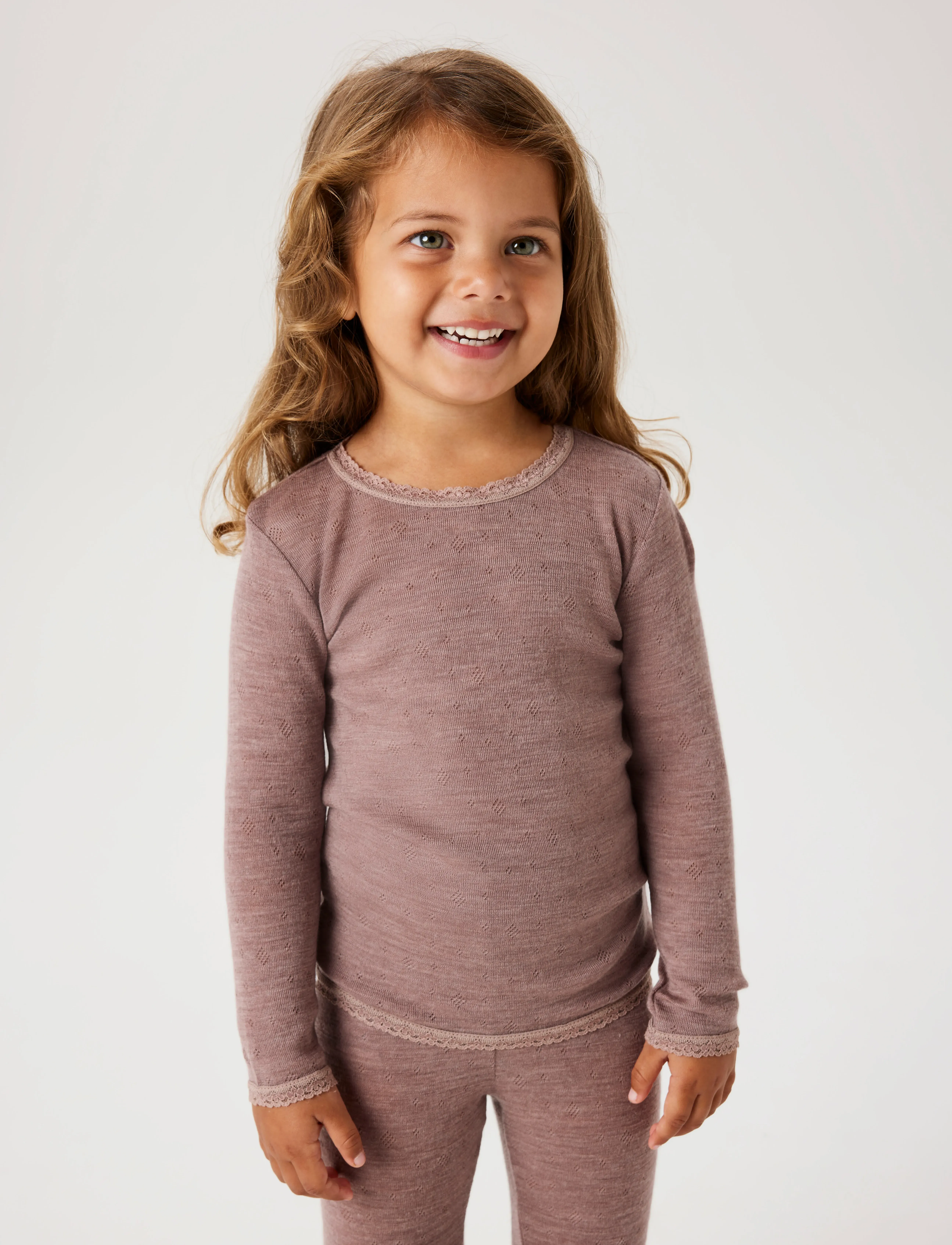 name it - NMFWANG WOOL NEEDLE LS TOP SOLID NOOS - pitkähihaiset t-paidat - antler - 4
