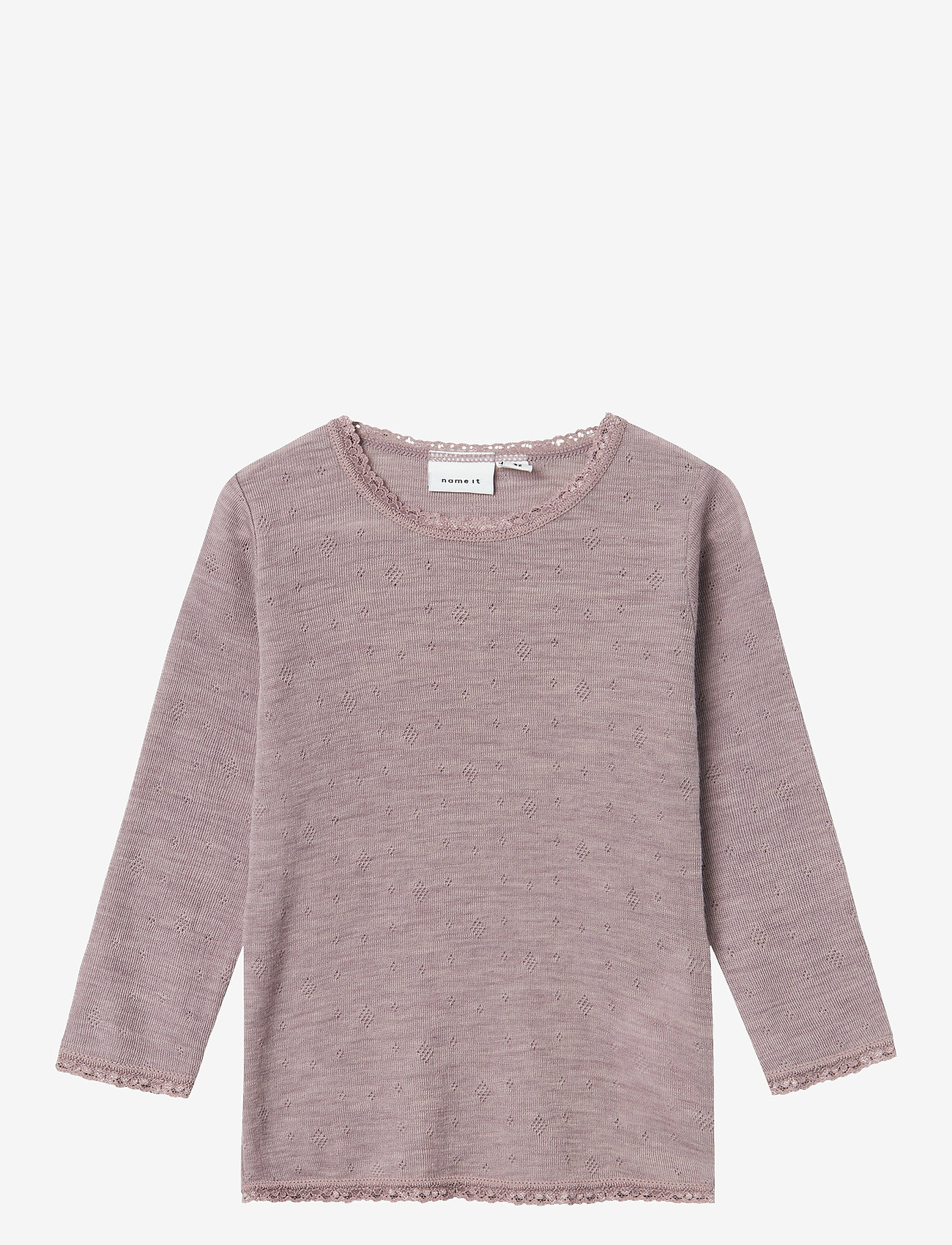 name it - NMFWANG WOOL NEEDLE LS TOP SOLID NOOS - sügisesed riided - purple dove - 0