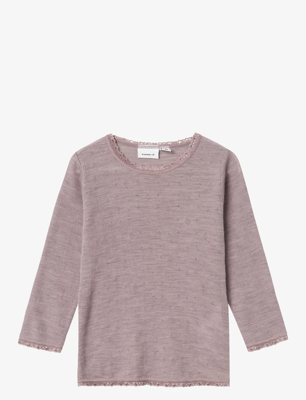 name it - NMFWANG WOOL NEEDLE LS TOP SOLID NOOS - langærmede t-shirts - purple dove - 1