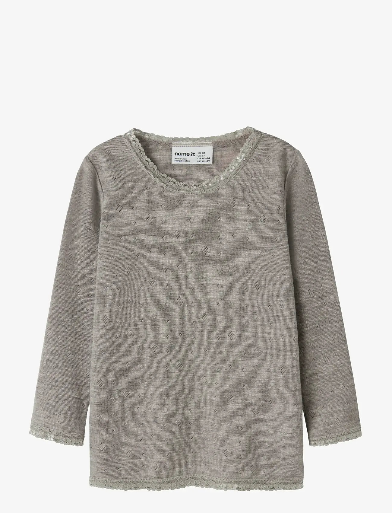 name it - NMFWANG WOOL NEEDLE LS TOP SOLID NOOS - sügisesed riided - satellite - 0