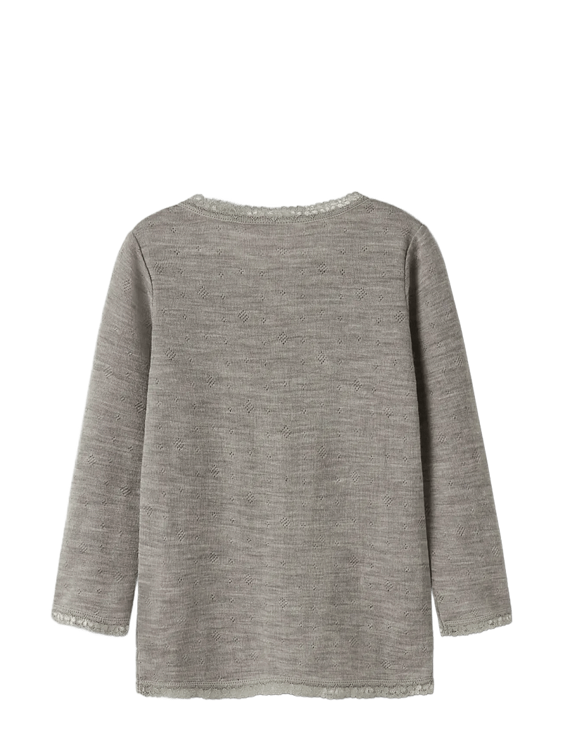 name it - NMFWANG WOOL NEEDLE LS TOP SOLID NOOS - langærmede t-shirts - satellite - 1