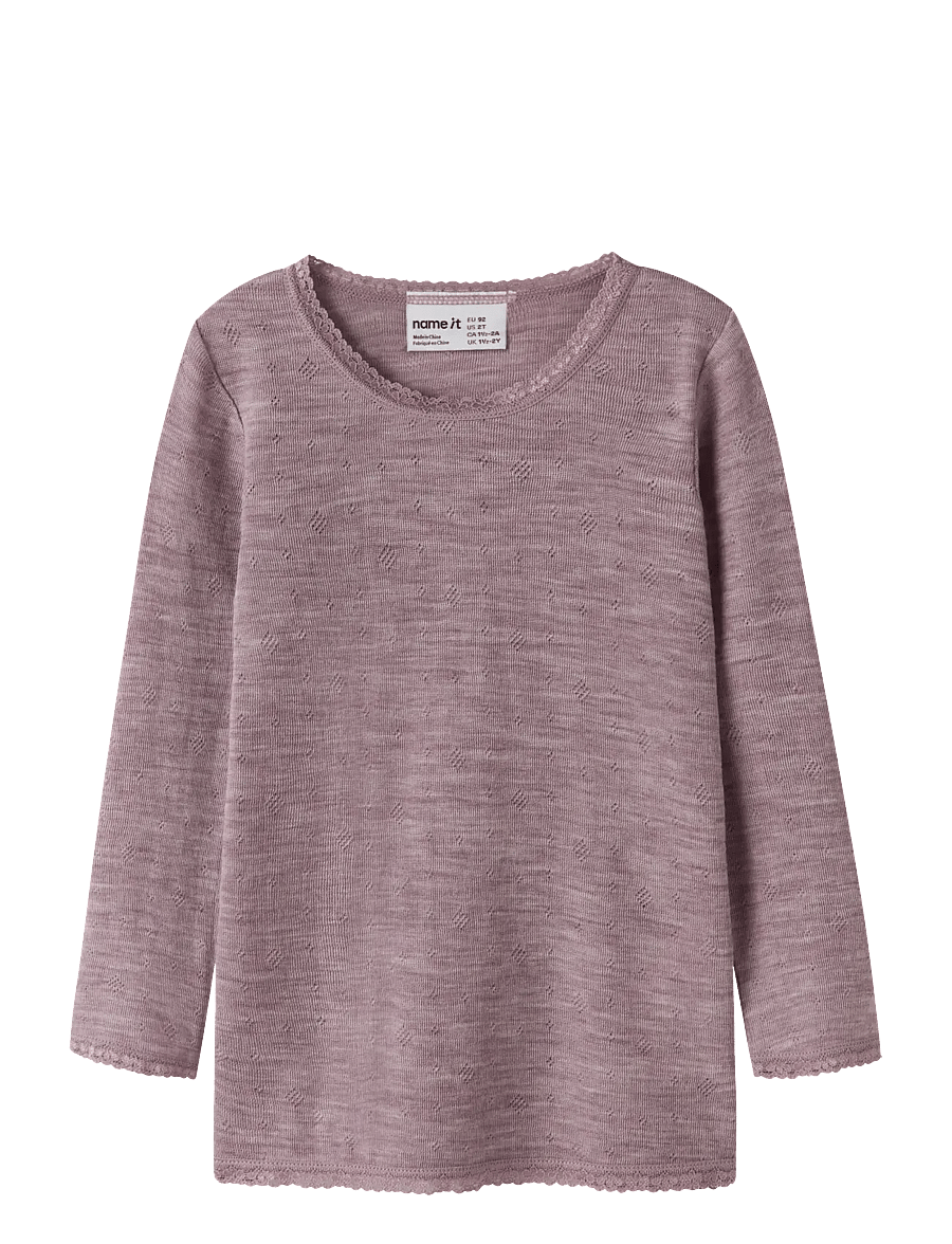 name it - NMFWANG WOOL NEEDLE LS TOP SOLID NOOS - langärmelig - toadstool - 0