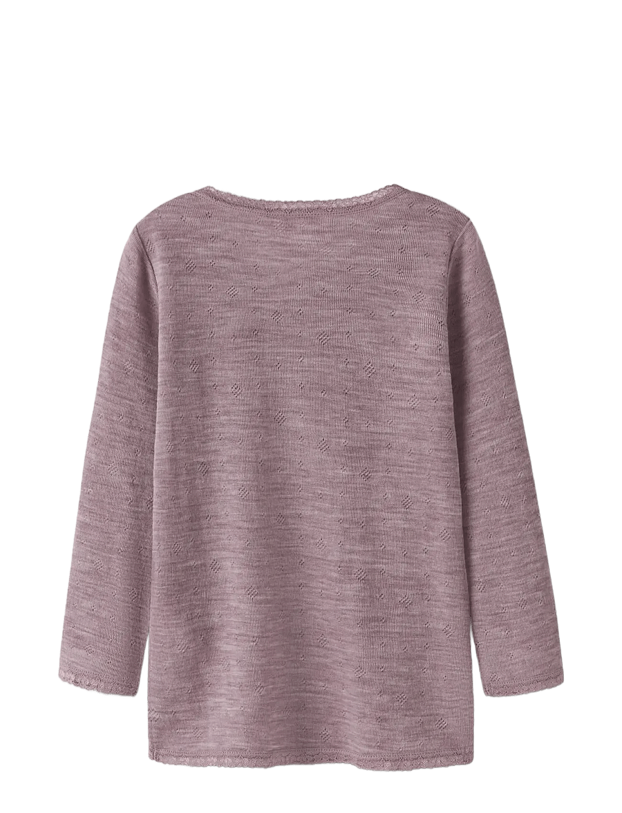 name it - NMFWANG WOOL NEEDLE LS TOP SOLID NOOS - langärmelig - toadstool - 1