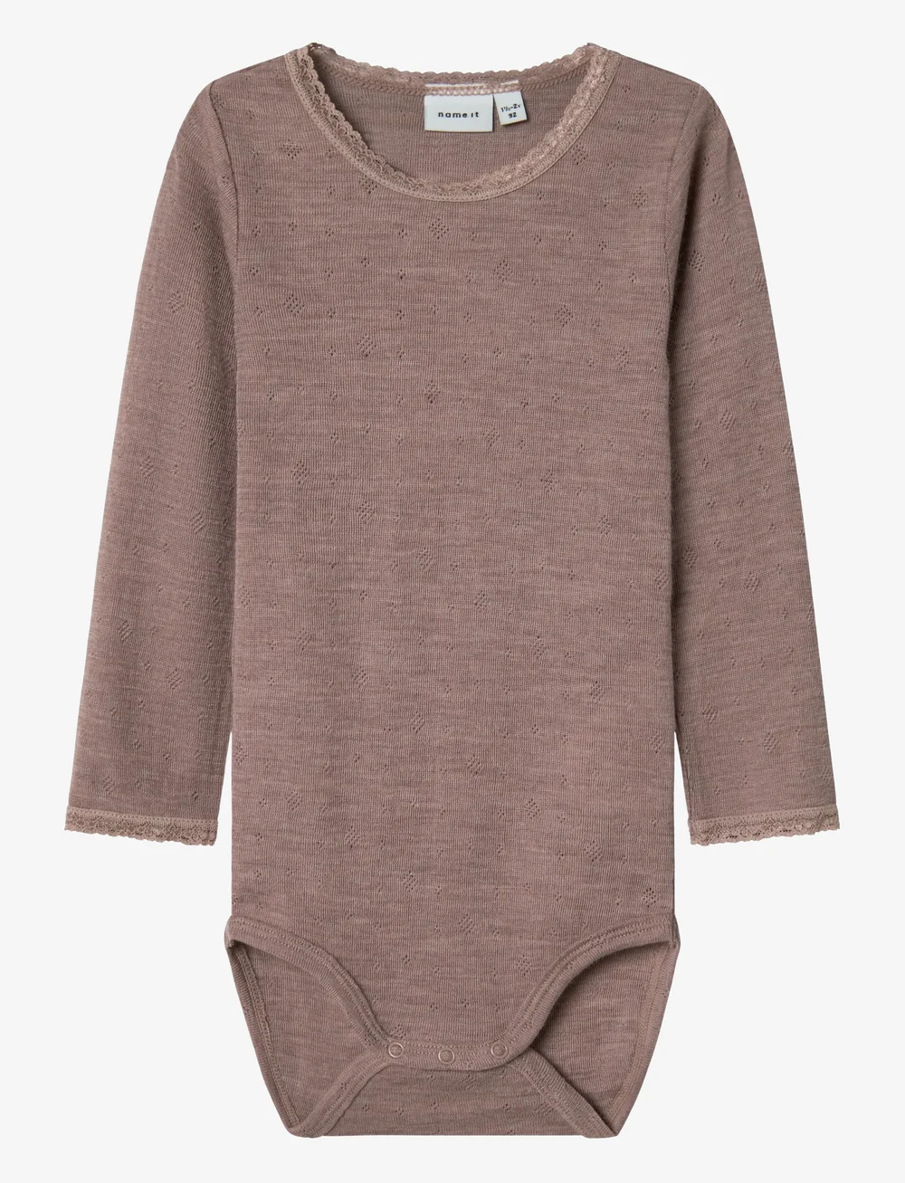 name it - NMFWANG WOOL NEEDLE LS BODY SOLID - base layer baby - antler - 1