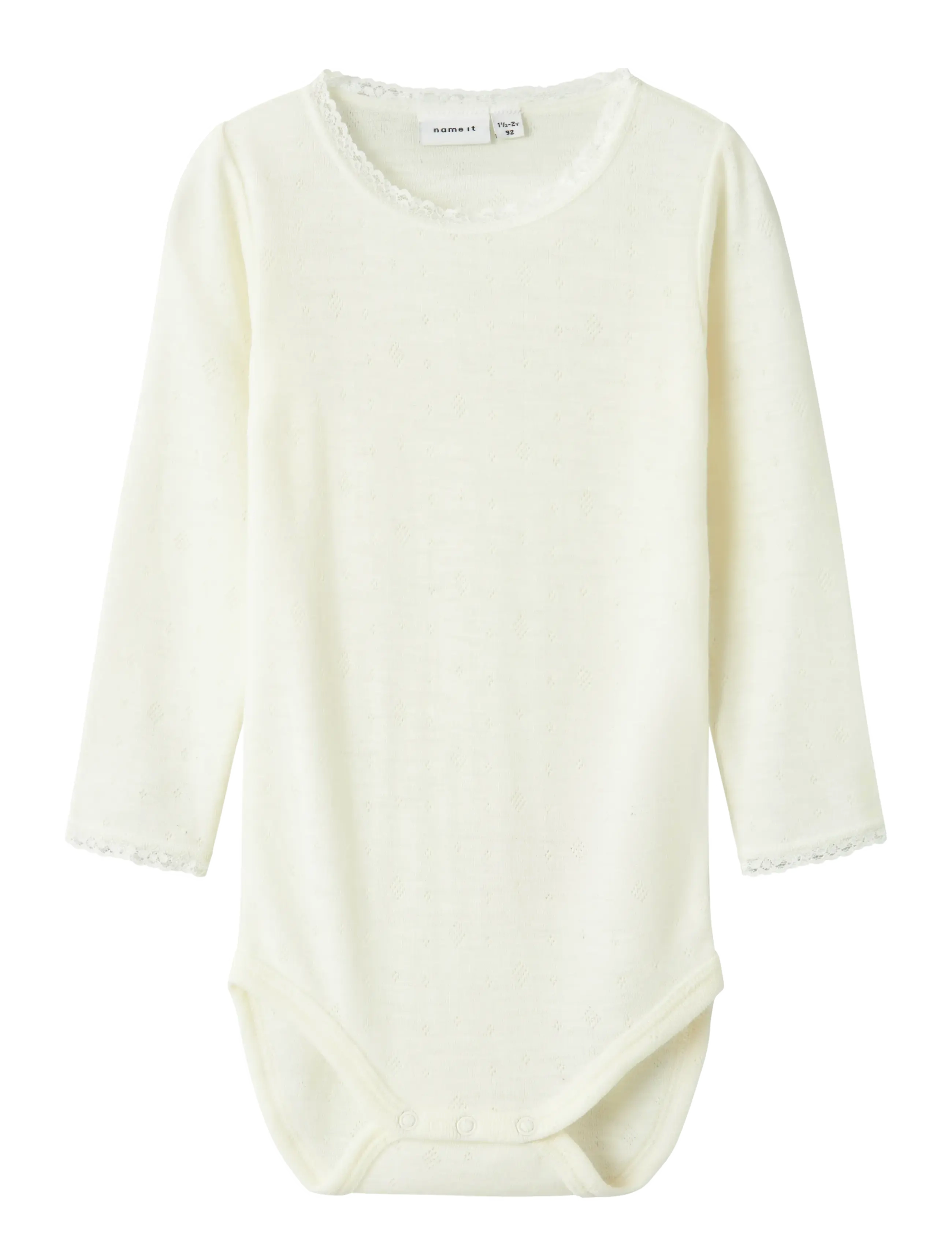 NAME IT Nmfwang Wolle Needle Ls Body Solid Weiß - 98 - Kinder