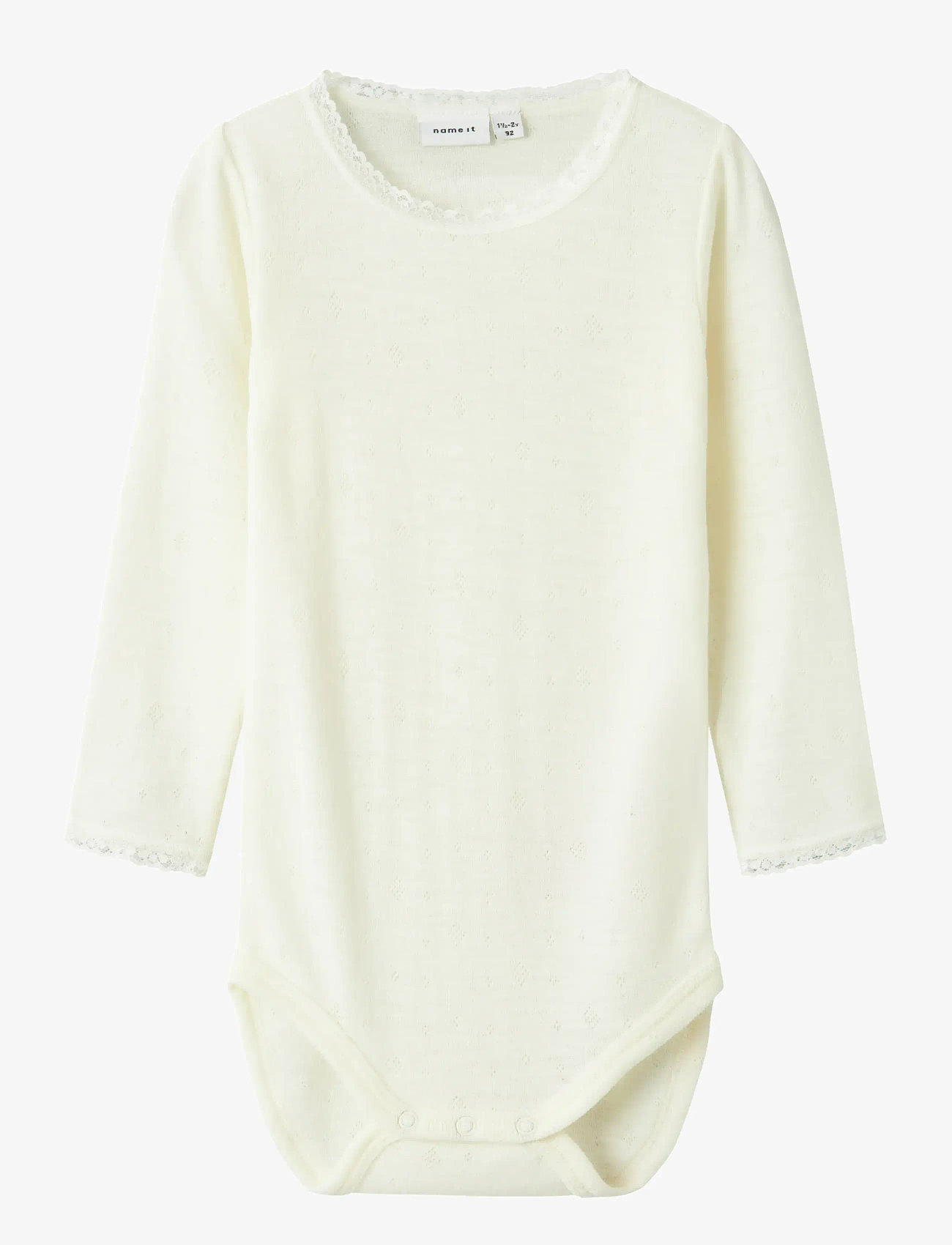 name it - NMFWANG WOOL NEEDLE LS BODY SOLID - madalaimad hinnad - snow white - 1