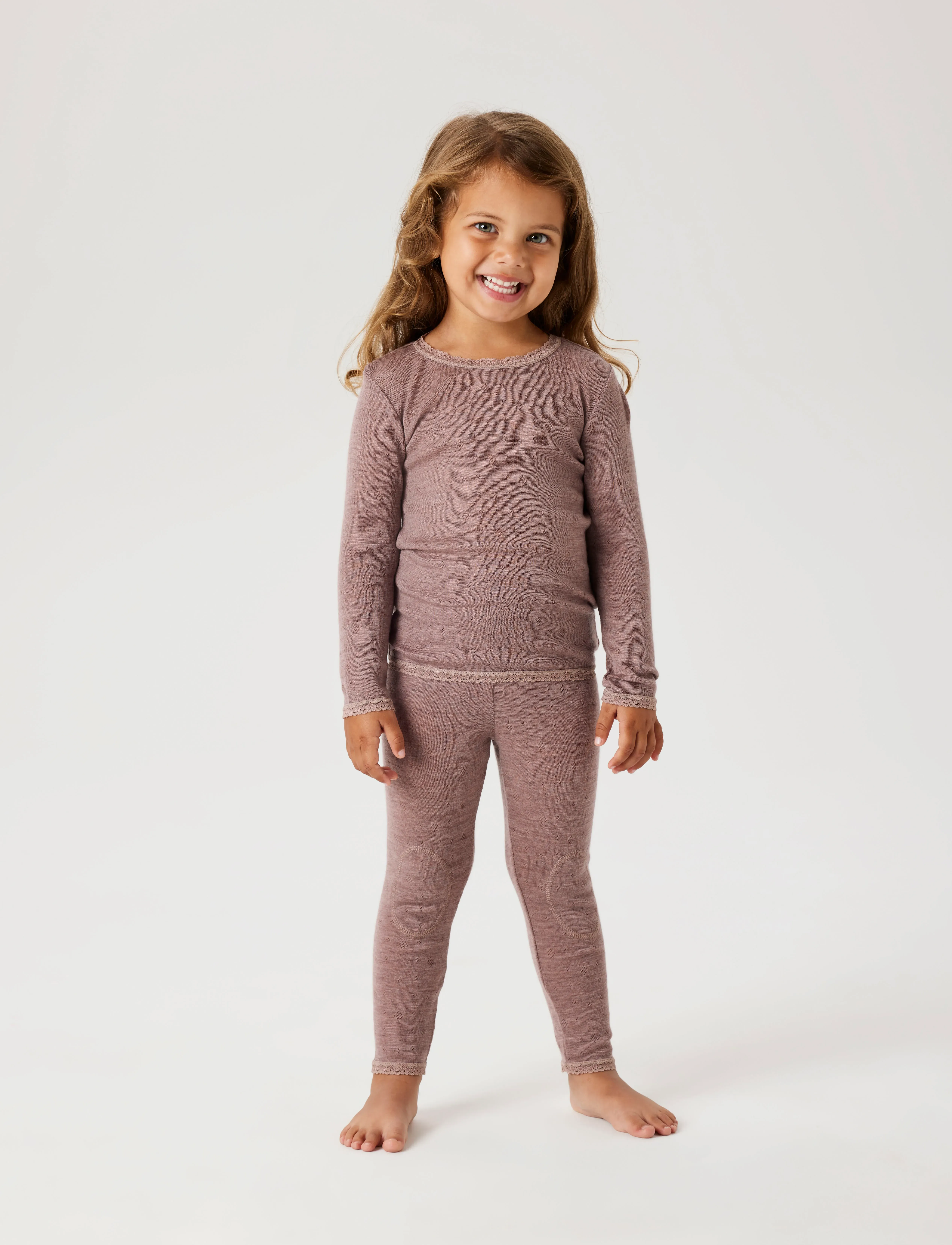 name it - NMFWANG WOOL NEDDLE LEGGING SOLID NOOS - base layer baby - antler - 4