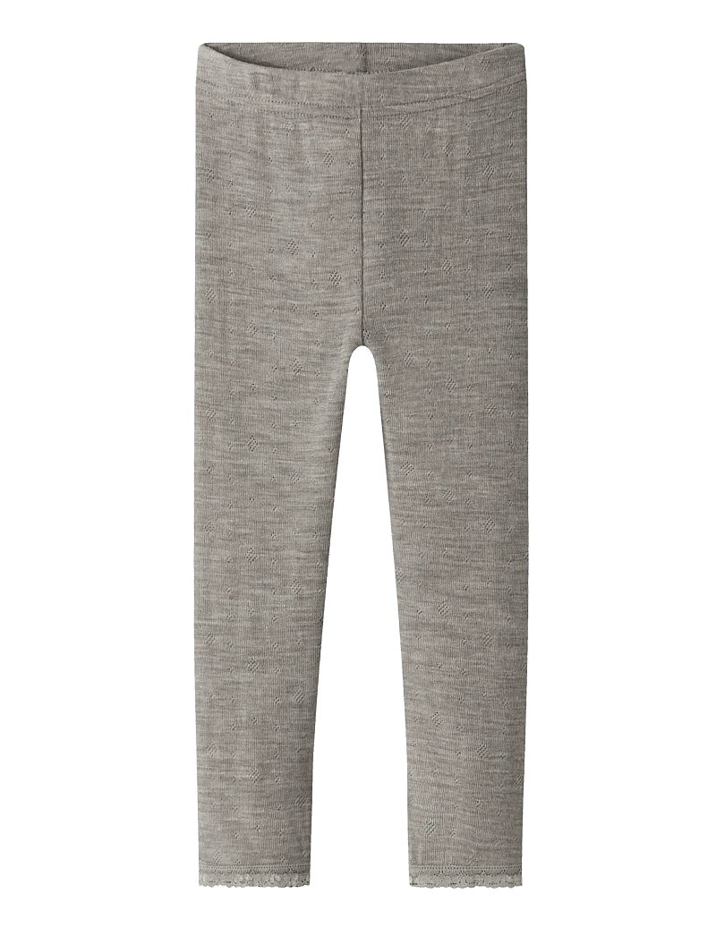 name it - NMFWANG WOOL NEDDLE LEGGING SOLID NOOS - uldundertøj baby - satellite - 0
