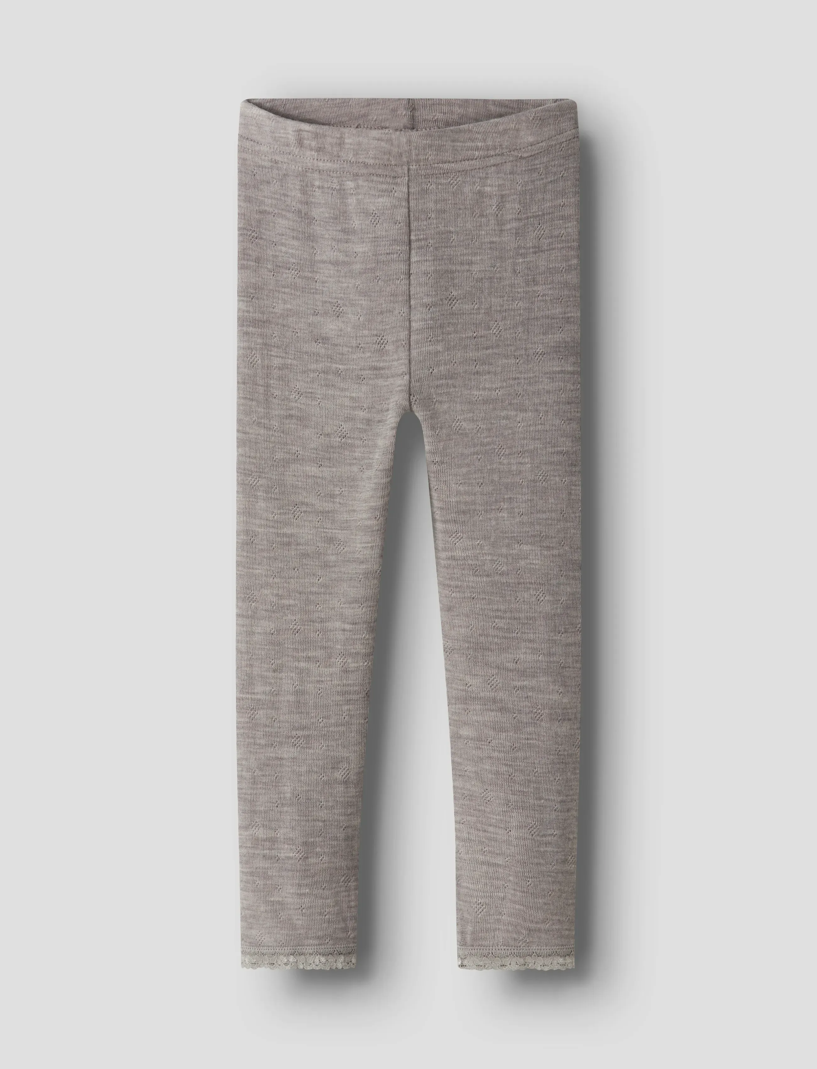 name it NMFWANG WOOL NEEDLE LEGGING SOLID NOOS - Leggings - SATELLITE / beige