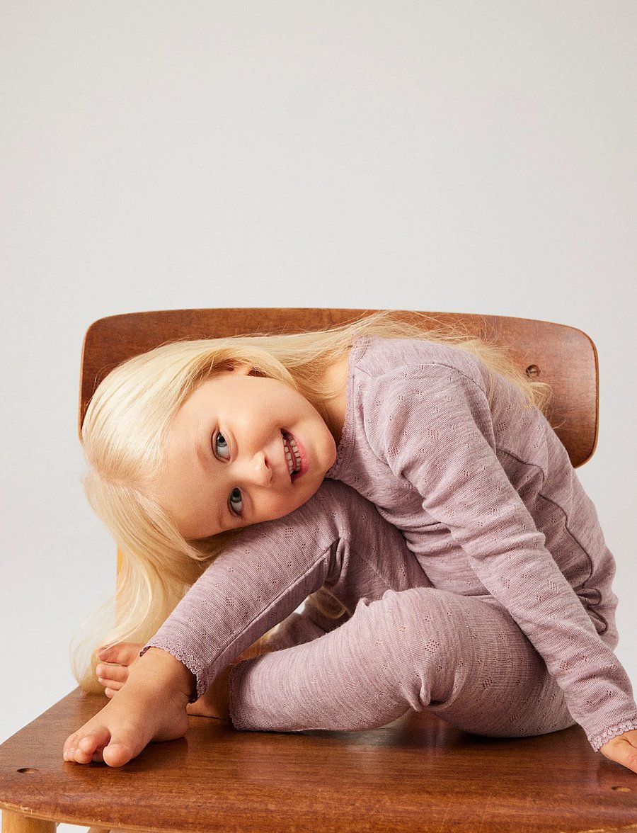name it - NMFWANG WOOL NEEDLE LEGGING SOLID NOOS - base layer baby - toadstool - 1
